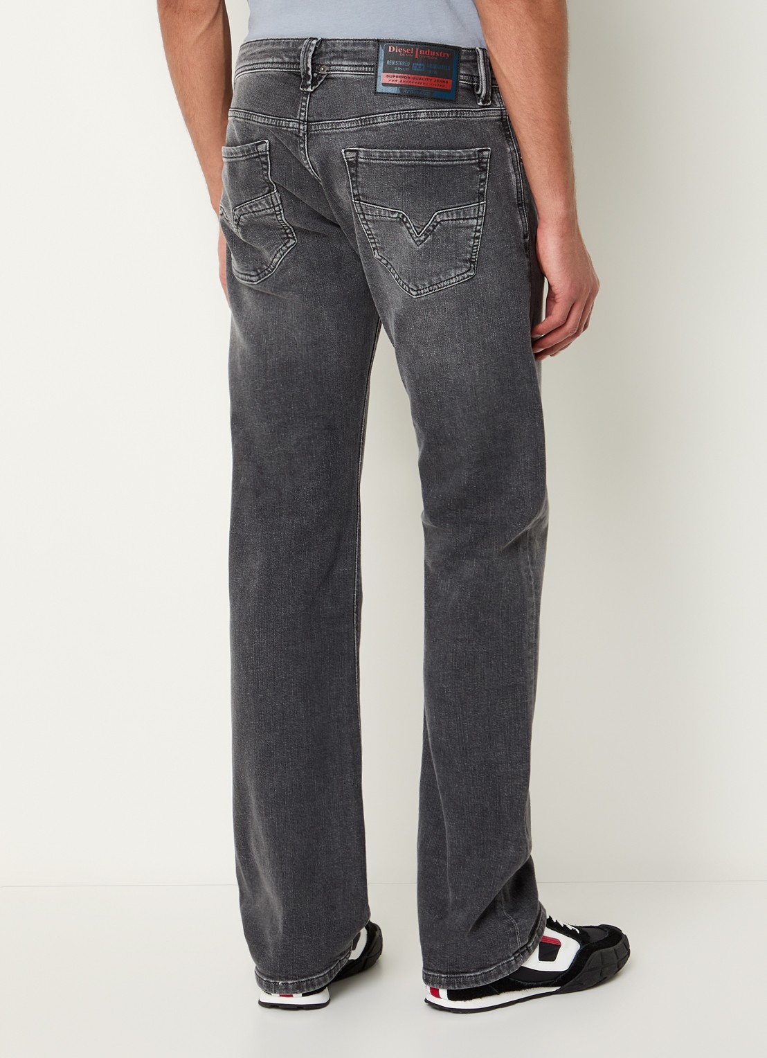 Diesel 1985 Larkee straight leg jeans met gekleurde wassing  - achterkant 5 donkergrijs