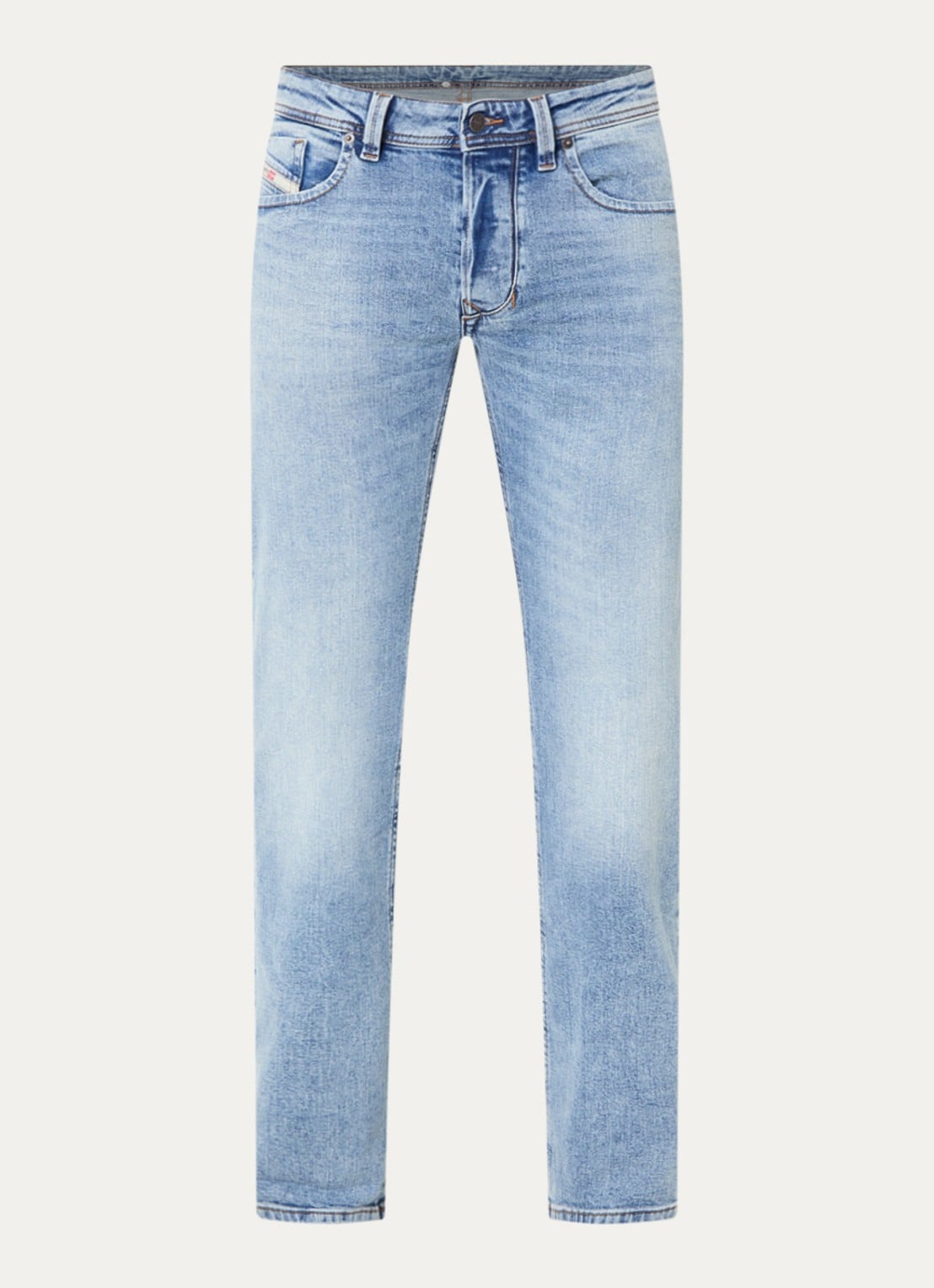 Diesel 1985 Larkee straight leg jeans met lichte wassing - voorkant 4 indigo