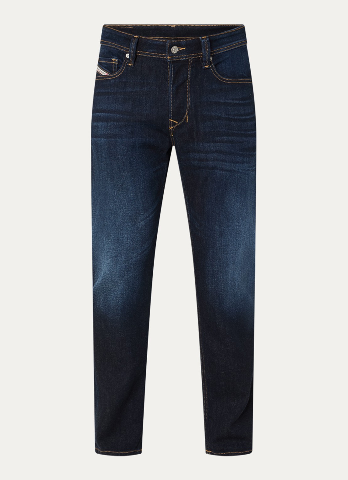 Diesel 1986 Larkee tapered fit jeans met donkere wassing - voorkant indigo