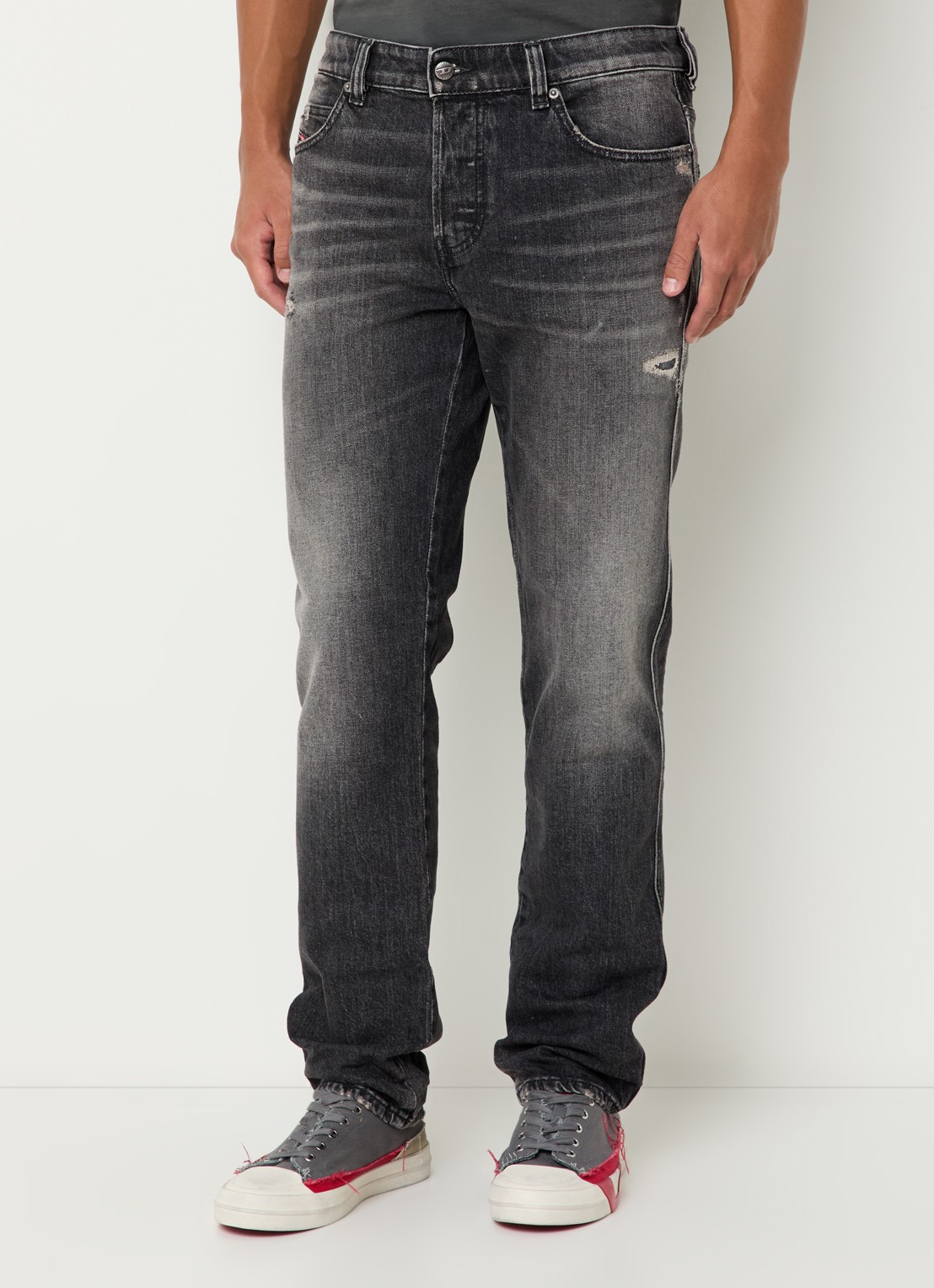 Diesel  1993 D-Vyl straight leg jeans met gekleurde wassing - detail donkergrijs