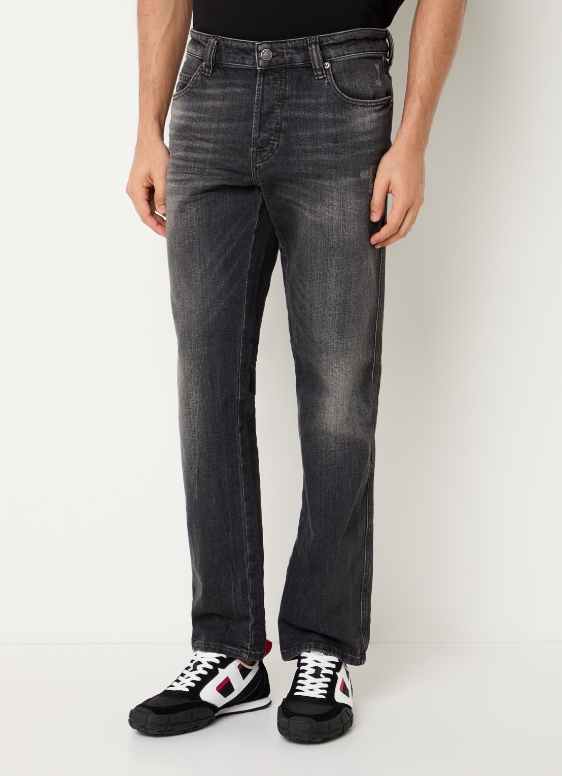 Diesel 1993 D-Vyl straight leg jeans met gekleurde wassing - detail 4 zwart