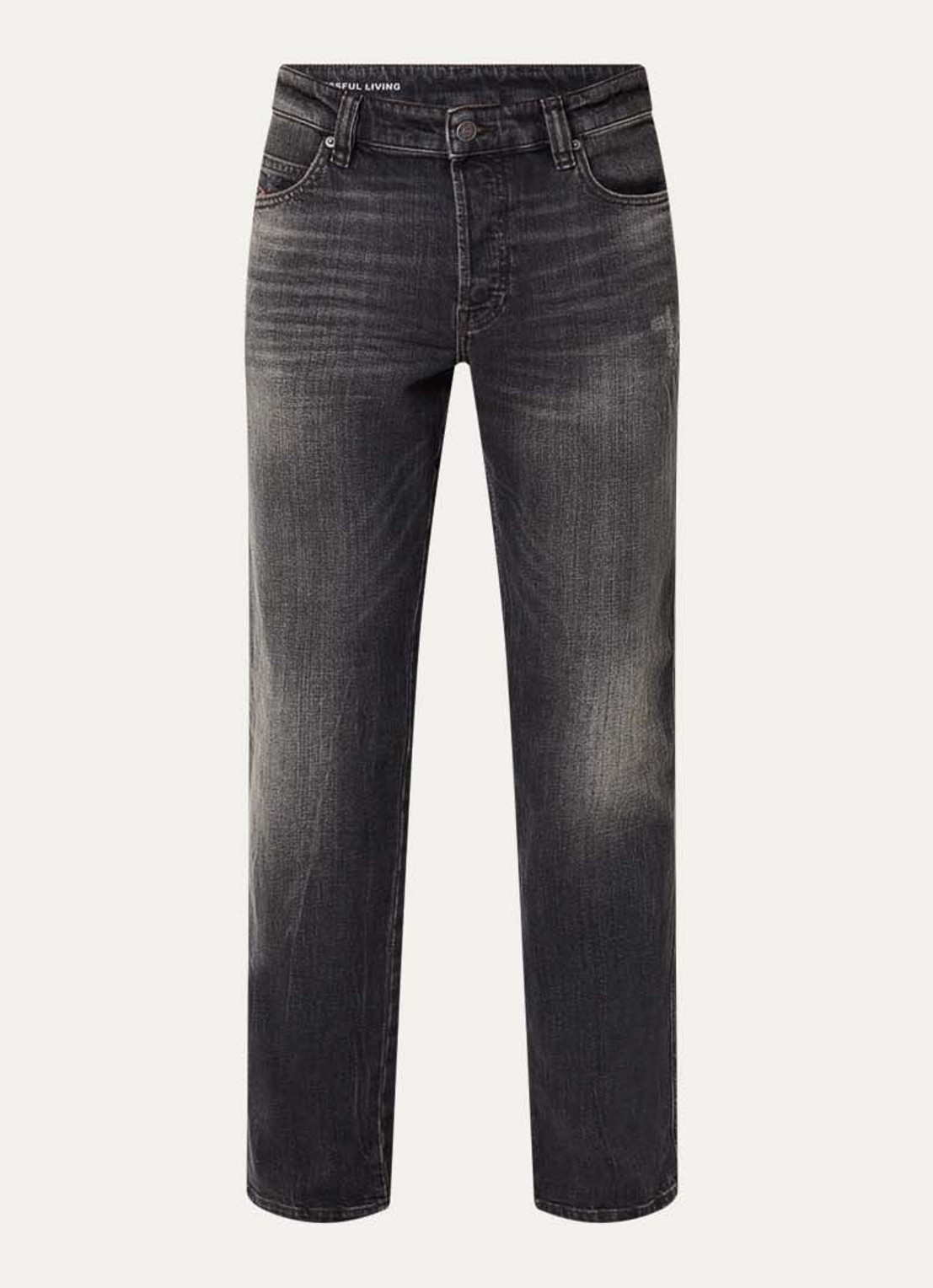 Diesel 1993 D-Vyl straight leg jeans met gekleurde wassing - voorkant zwart