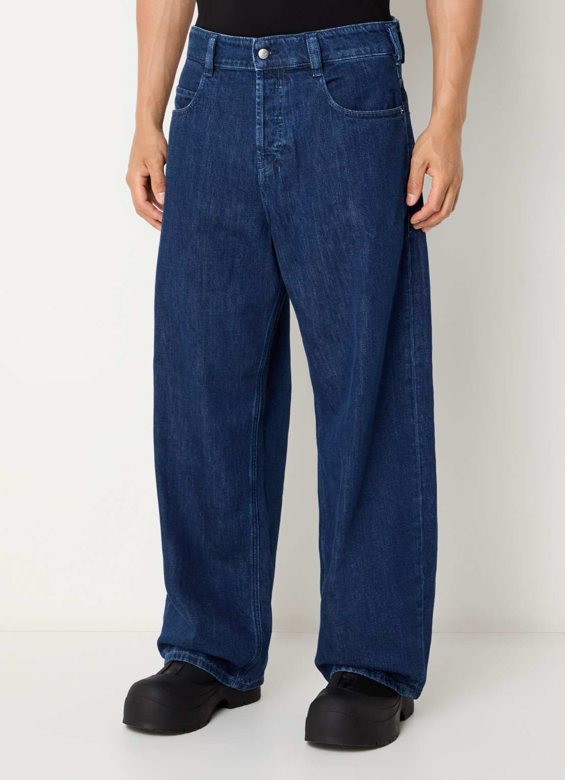 Diesel 1997 wide leg jeans met donkere wassing - detail indigo