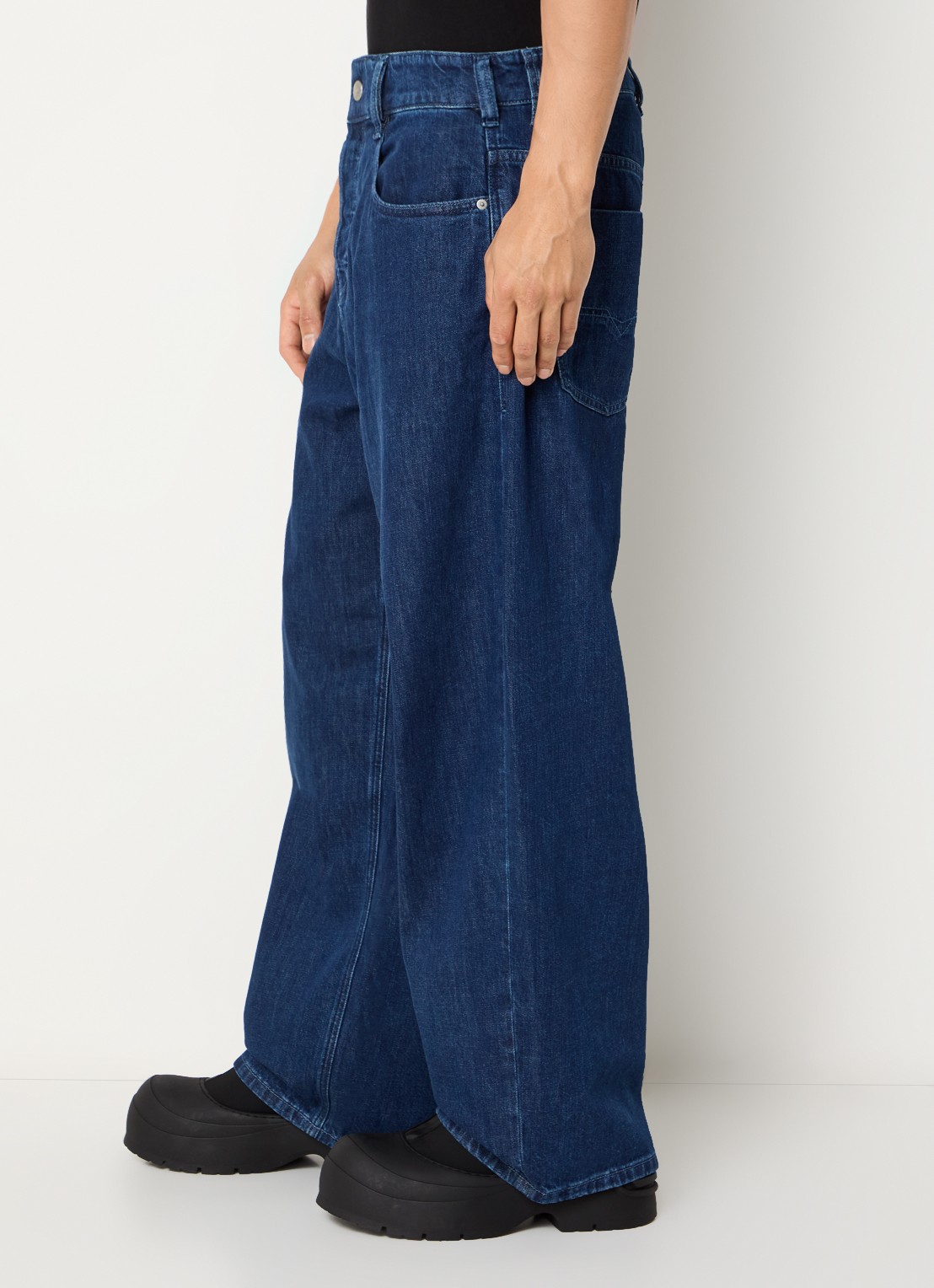 Diesel 1997 wide leg jeans met donkere wassing - detail 2 indigo