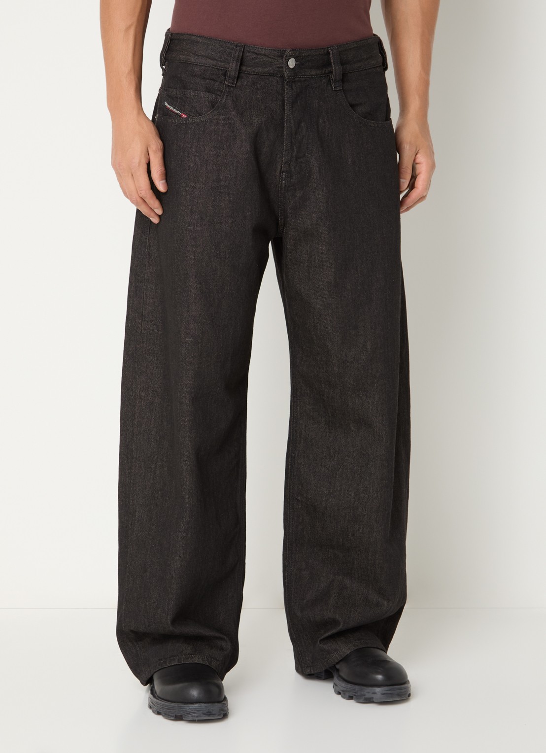 Diesel 1997 wide leg jeans met gekleurde wassing - detail 3 donkerbruin
