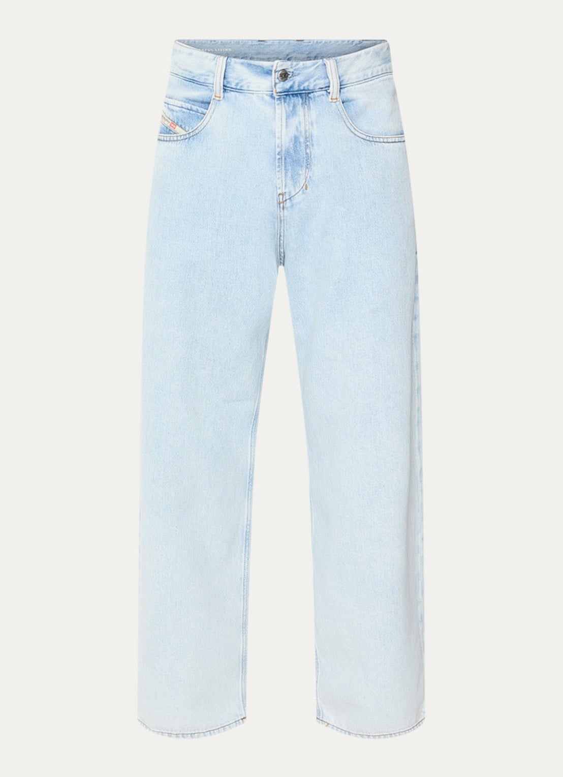 Diesel 1997 wide leg jeans met lichte wassing - voorkant 2 indigo