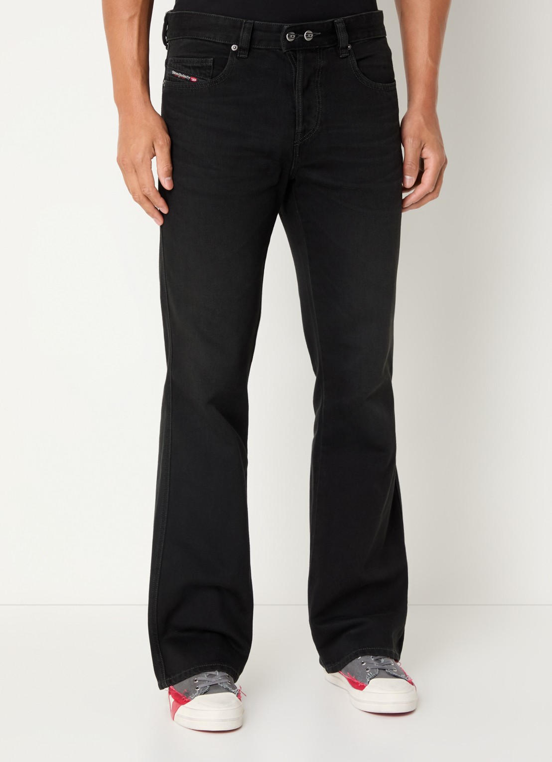 Diesel 1998 D-Buck bootcut jeans met gekleurde wassing - detail zwart