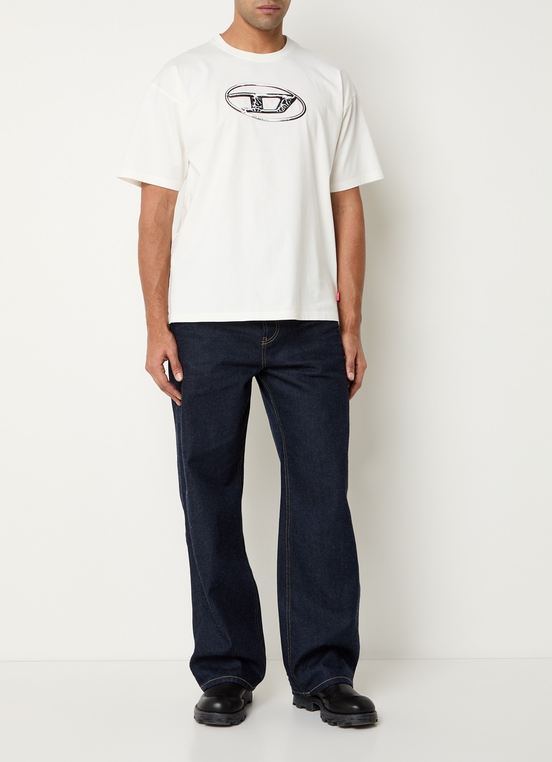 Diesel 2001 D-Macro loose fit jeans met donkere wassing - voorkant 2 indigo