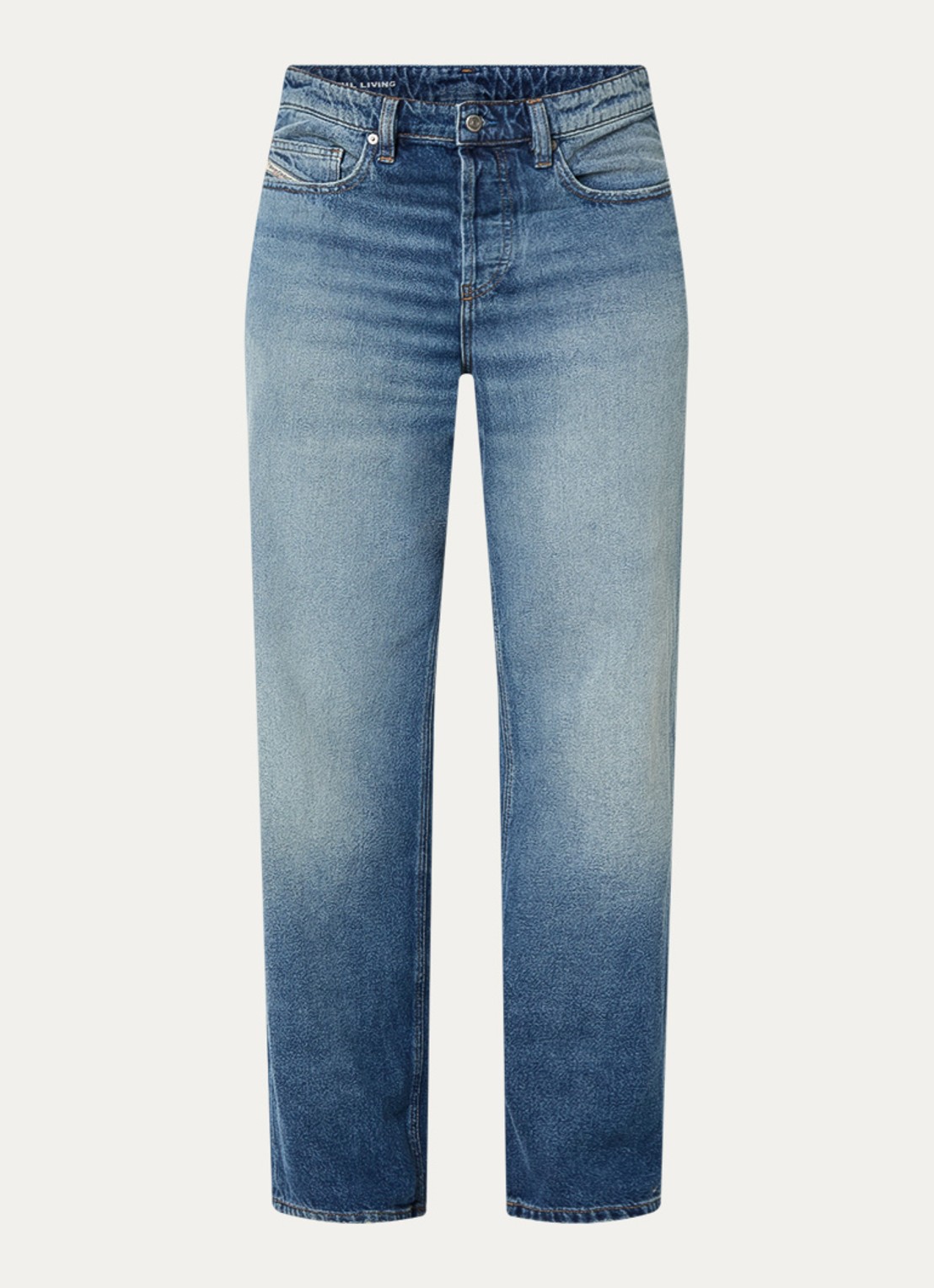 Diesel 2001 D-Macro loose fit jeans met medium wassing - voorkant 4 indigo