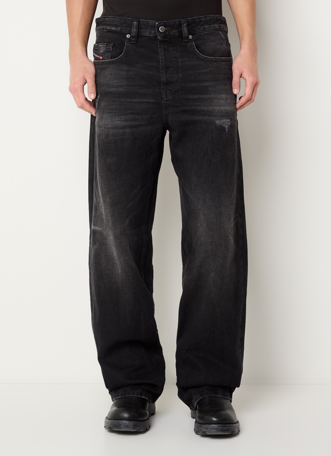 Diesel 2001 D-marco loose fit jeans met gekleurde wassing - detail 4 zwart