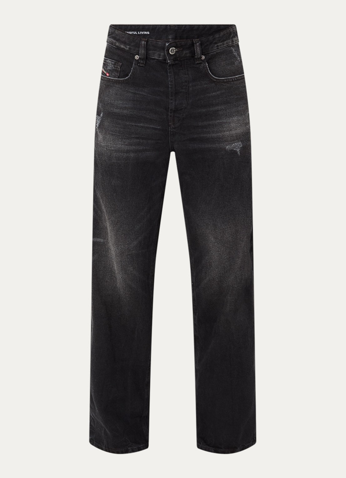 Diesel 2001 D-marco loose fit jeans met gekleurde wassing - voorkant 2 zwart