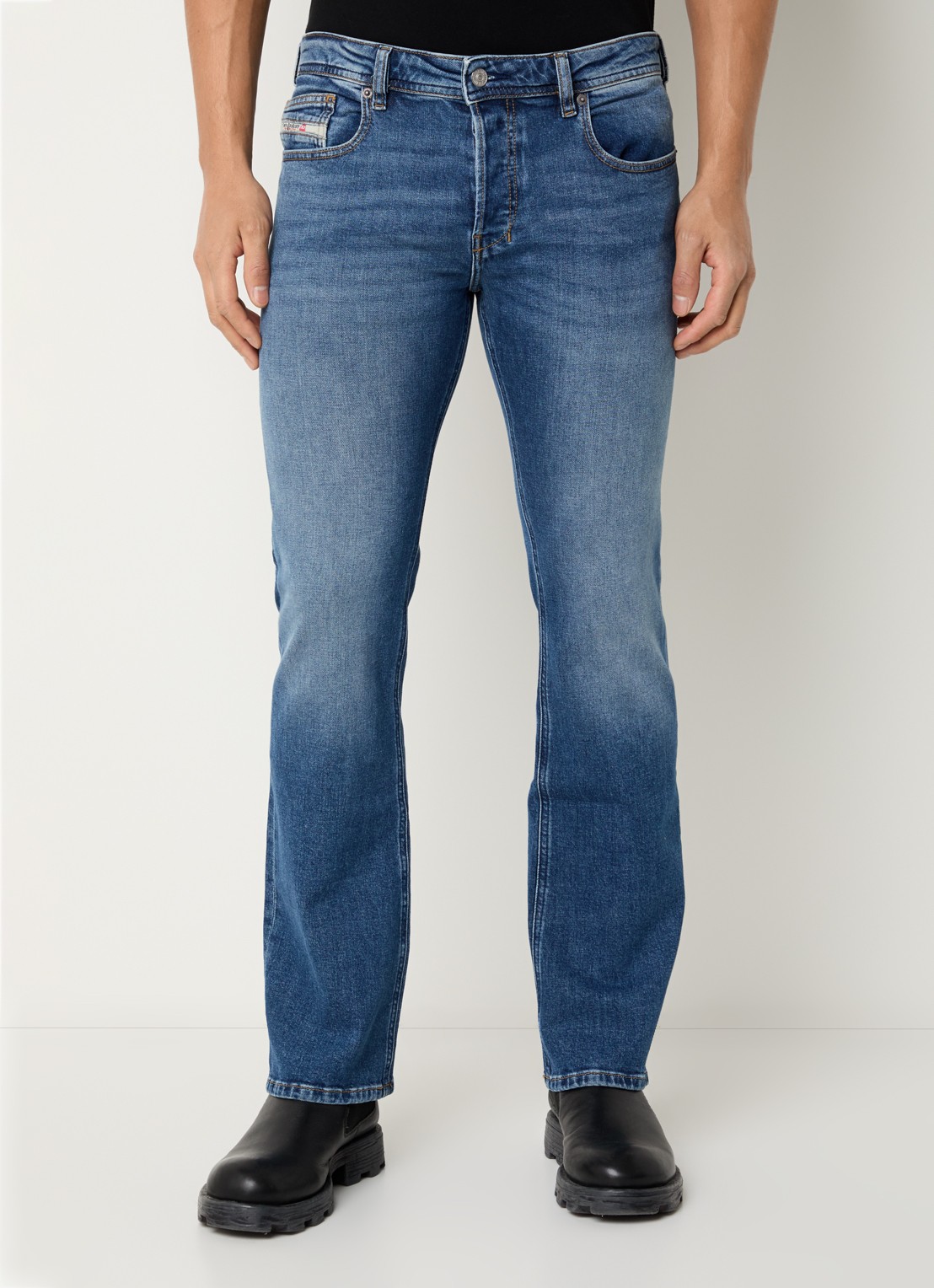 Diesel 2007 Zatiny straight leg jeans met medium wassing - detail indigo