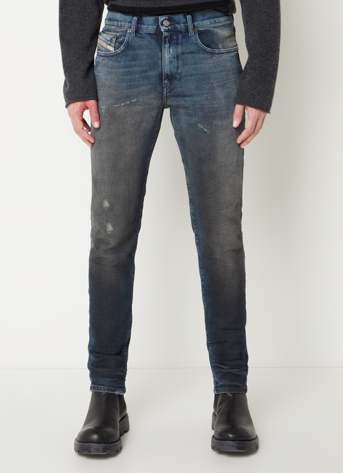 Diesel 2019 D-Strukt skinny jeans met donkere wassing - detail 4 indigo