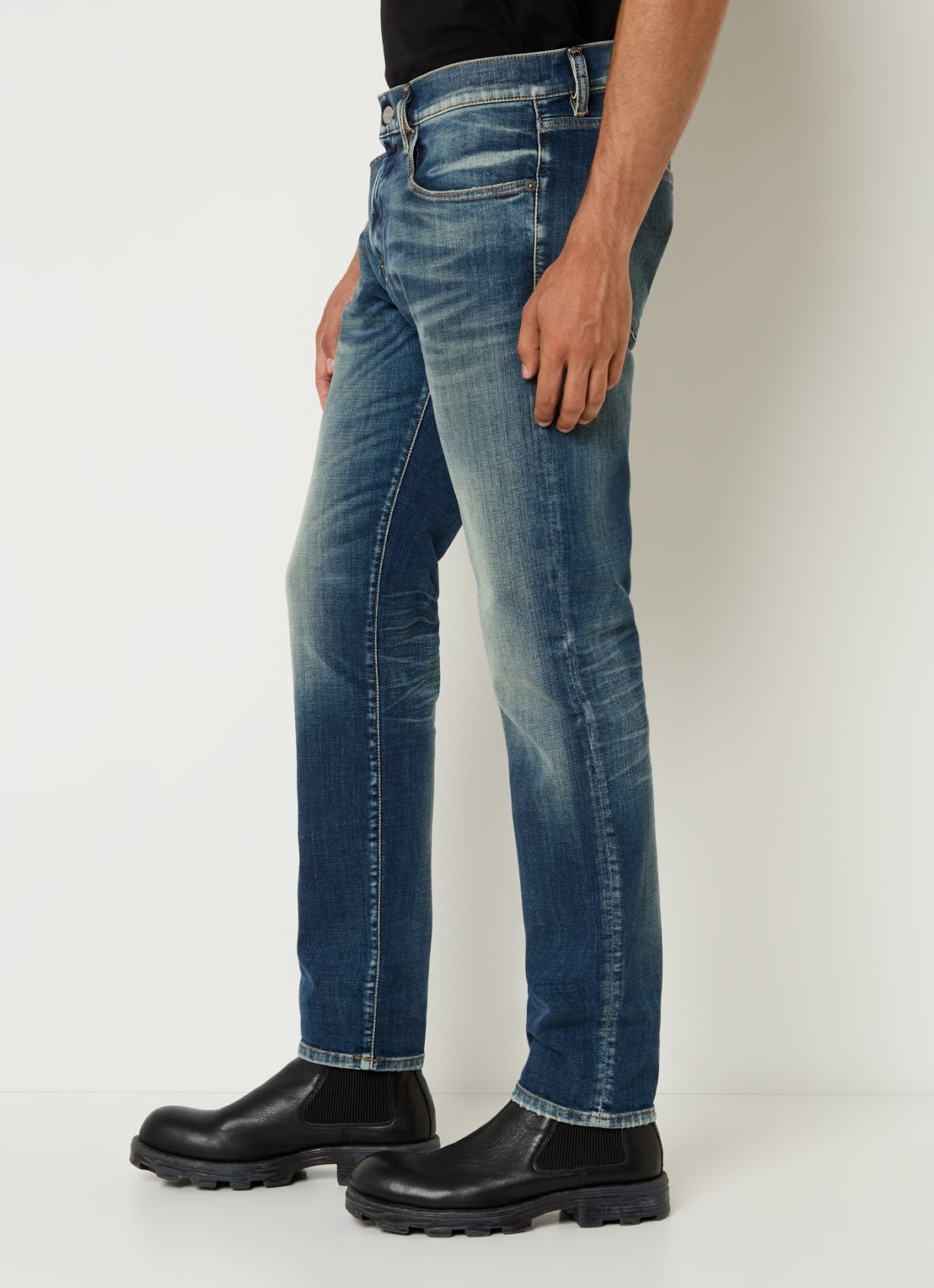 Diesel 2019 D-Strukt slim fit jeans met donkere wassing - detail 2 indigo