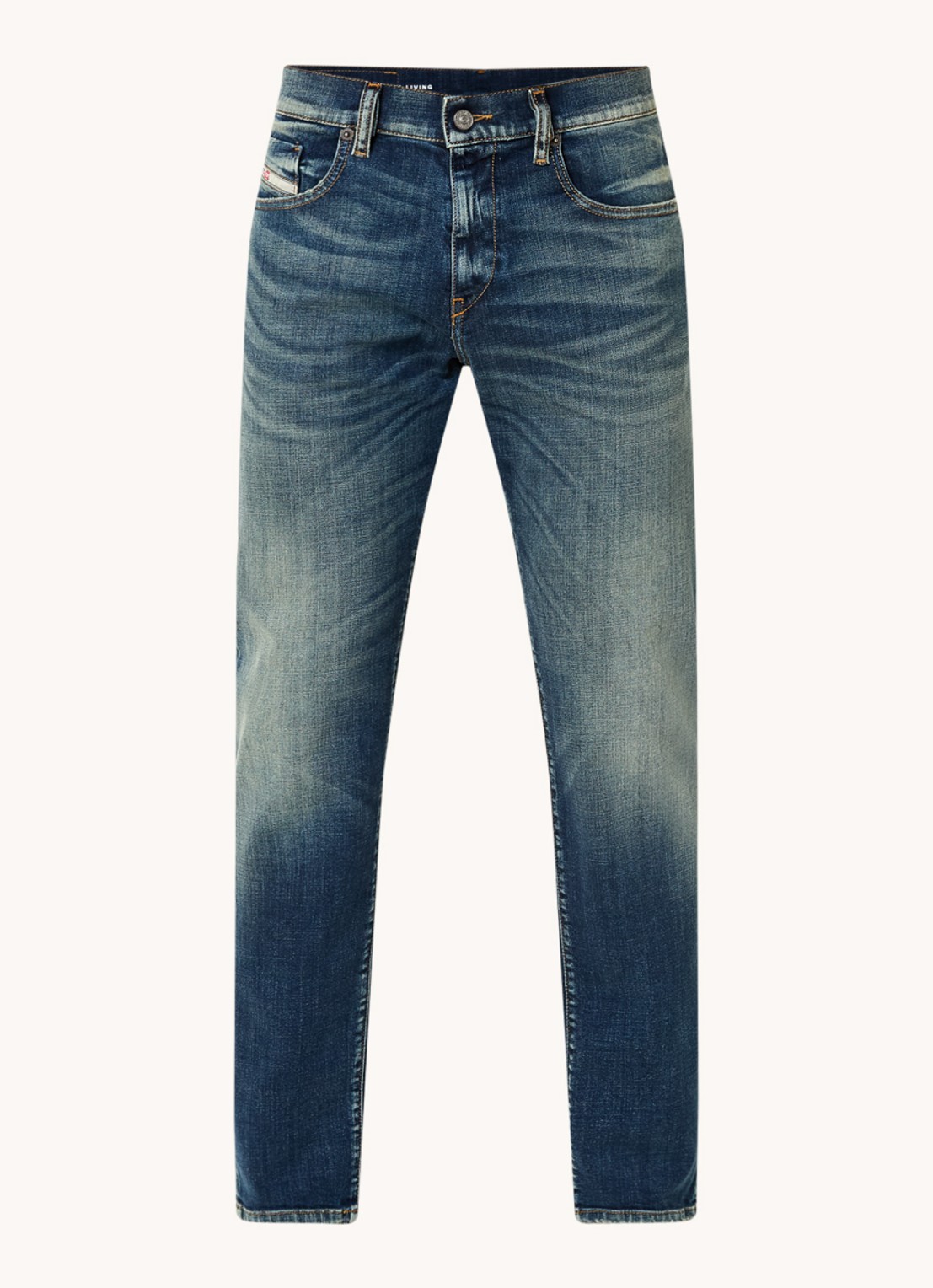 Diesel 2019 D-Strukt slim fit jeans met donkere wassing - voorkant 3 indigo