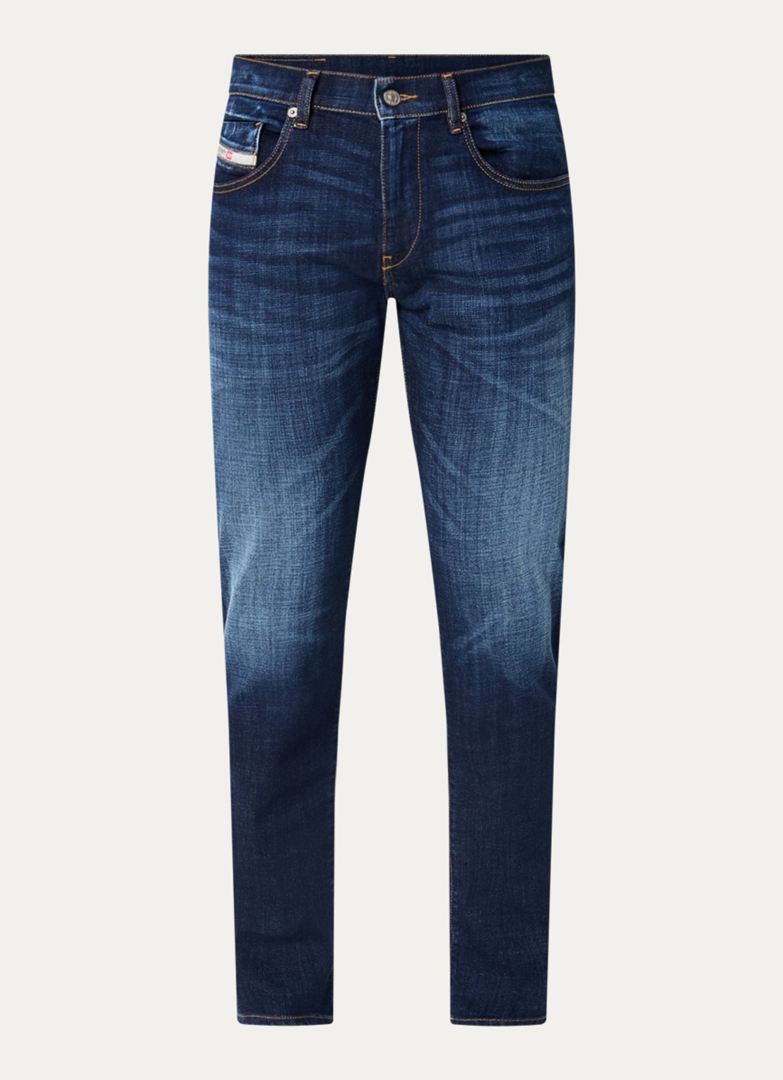 Diesel 2019 D-strukt slim fit jeans met donkere wassing - voorkant 4 indigo