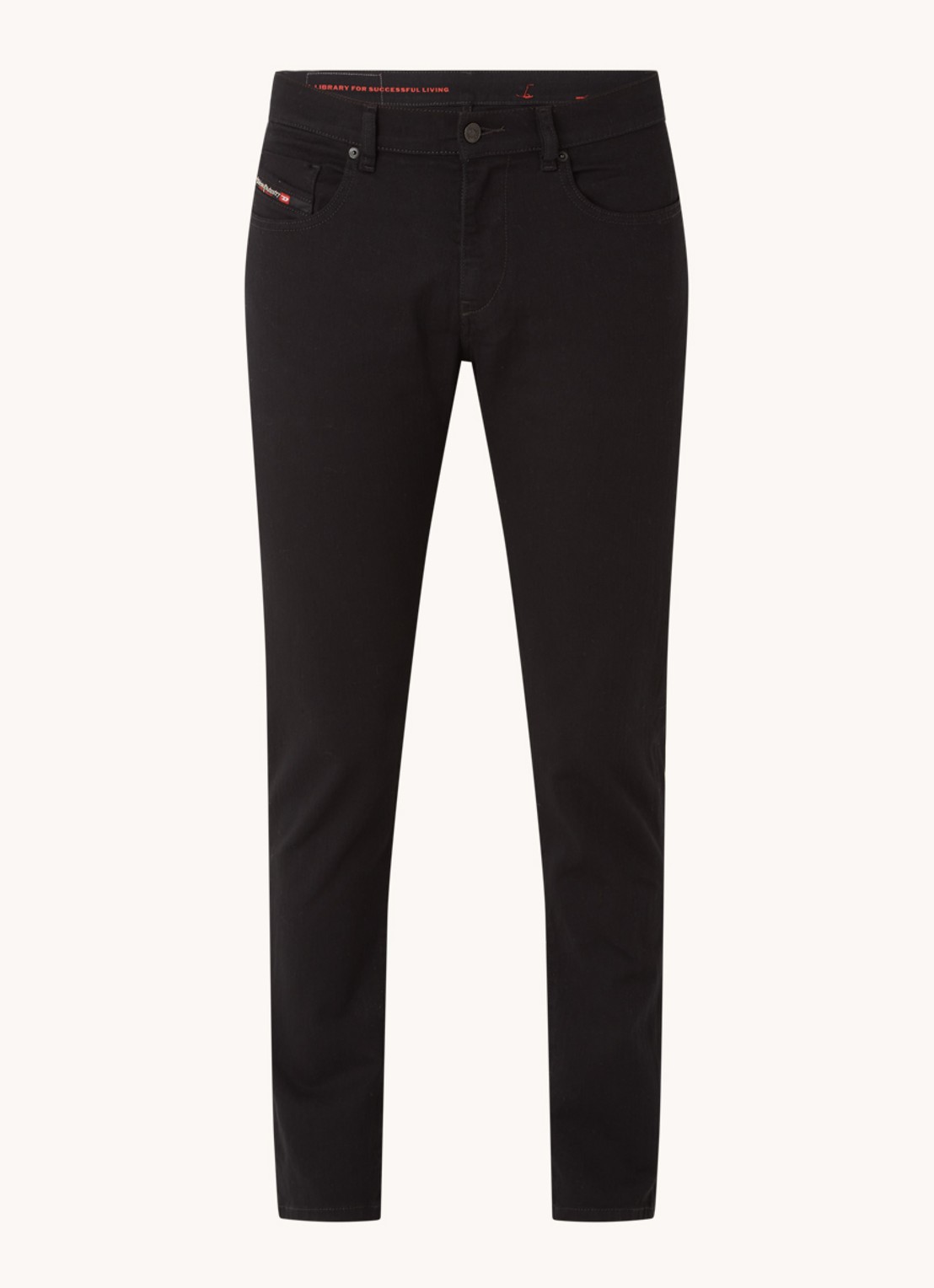 Diesel 2019 D-Strukt slim fit jeans met gekleurde wassing - voorkant zwart