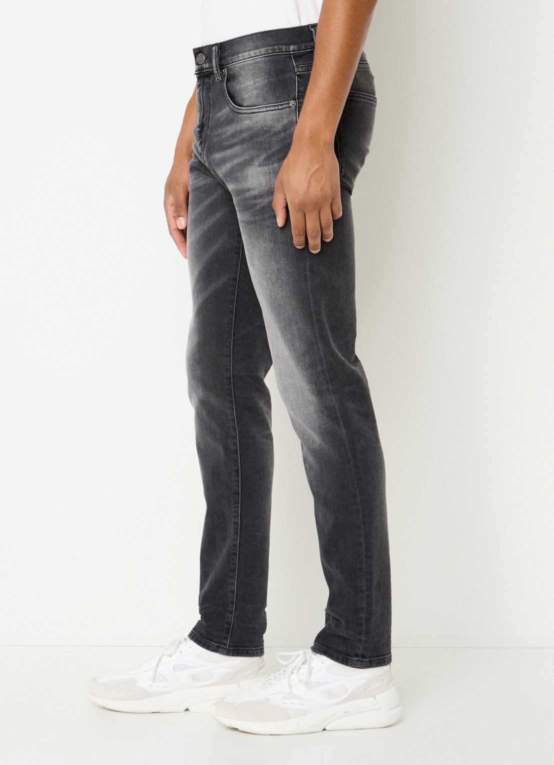 Diesel 2019 D-Strukt slim fit jeans met gekleurde wassing - detail 2 antraciet