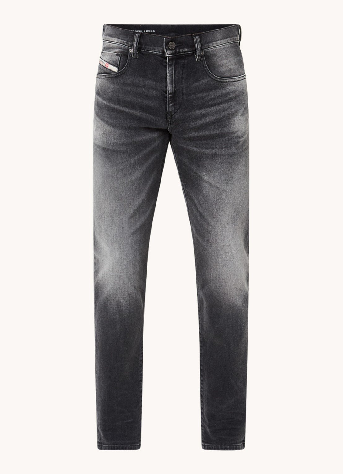 Diesel 2019 D-Strukt slim fit jeans met gekleurde wassing - voorkant 3 antraciet