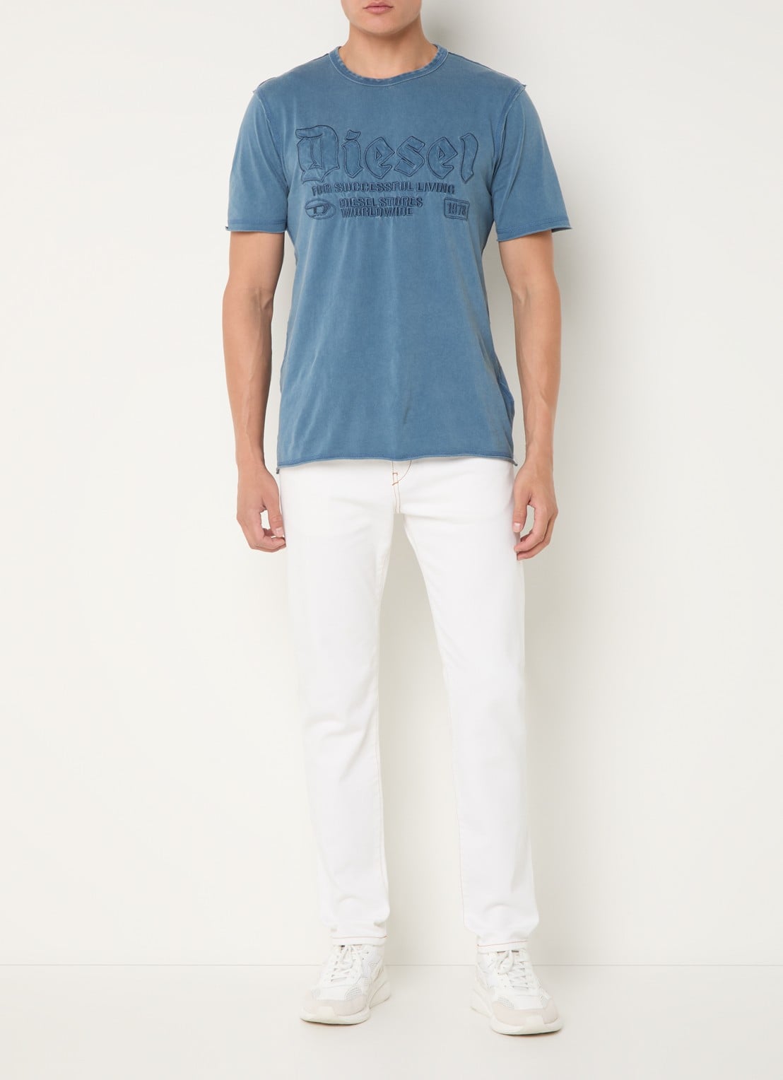 Diesel 2019 D-Strukt slim fit jeans met gekleurde wassing - voorkant 5 wit