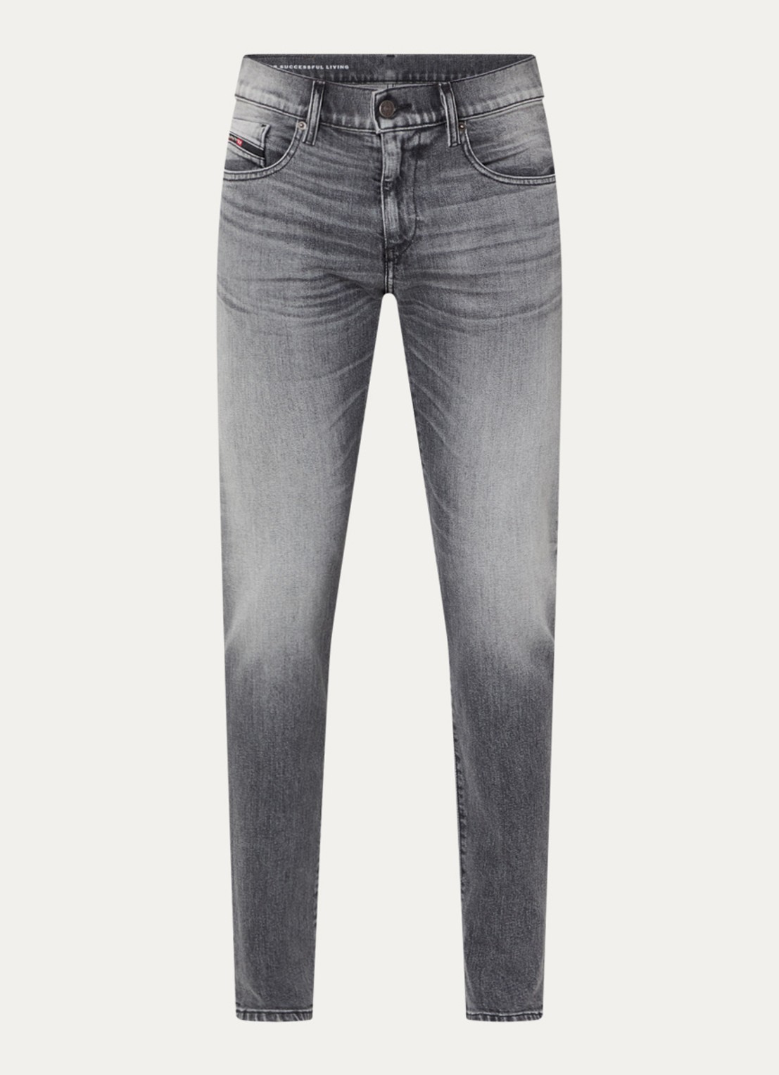 Diesel 2019 D-strukt slim fit jeans met gekleurde wassing - voorkant grijs