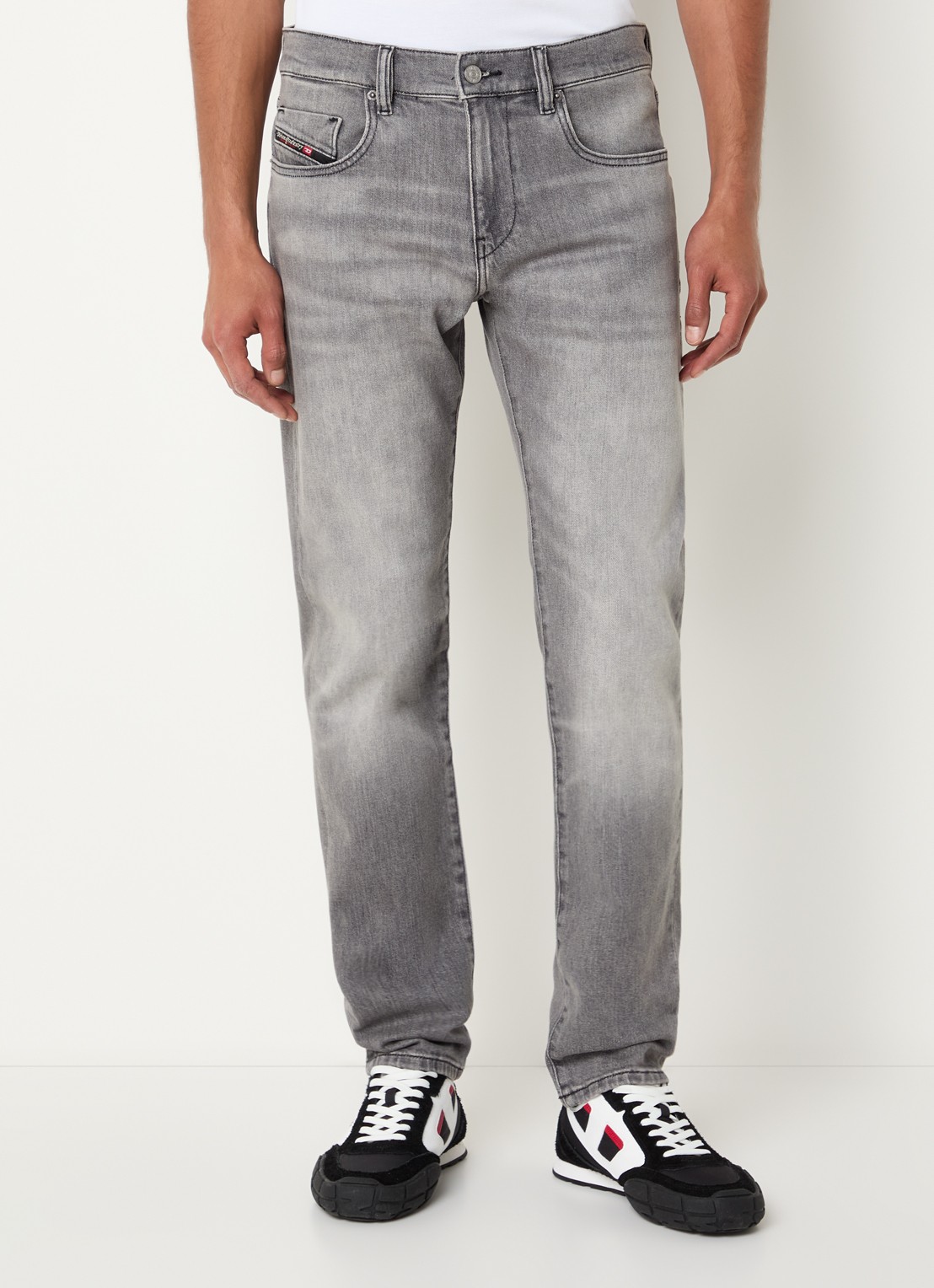 Diesel 2019 D-strukt slim fit jeans met gekleurde wassing - detail 4 antraciet