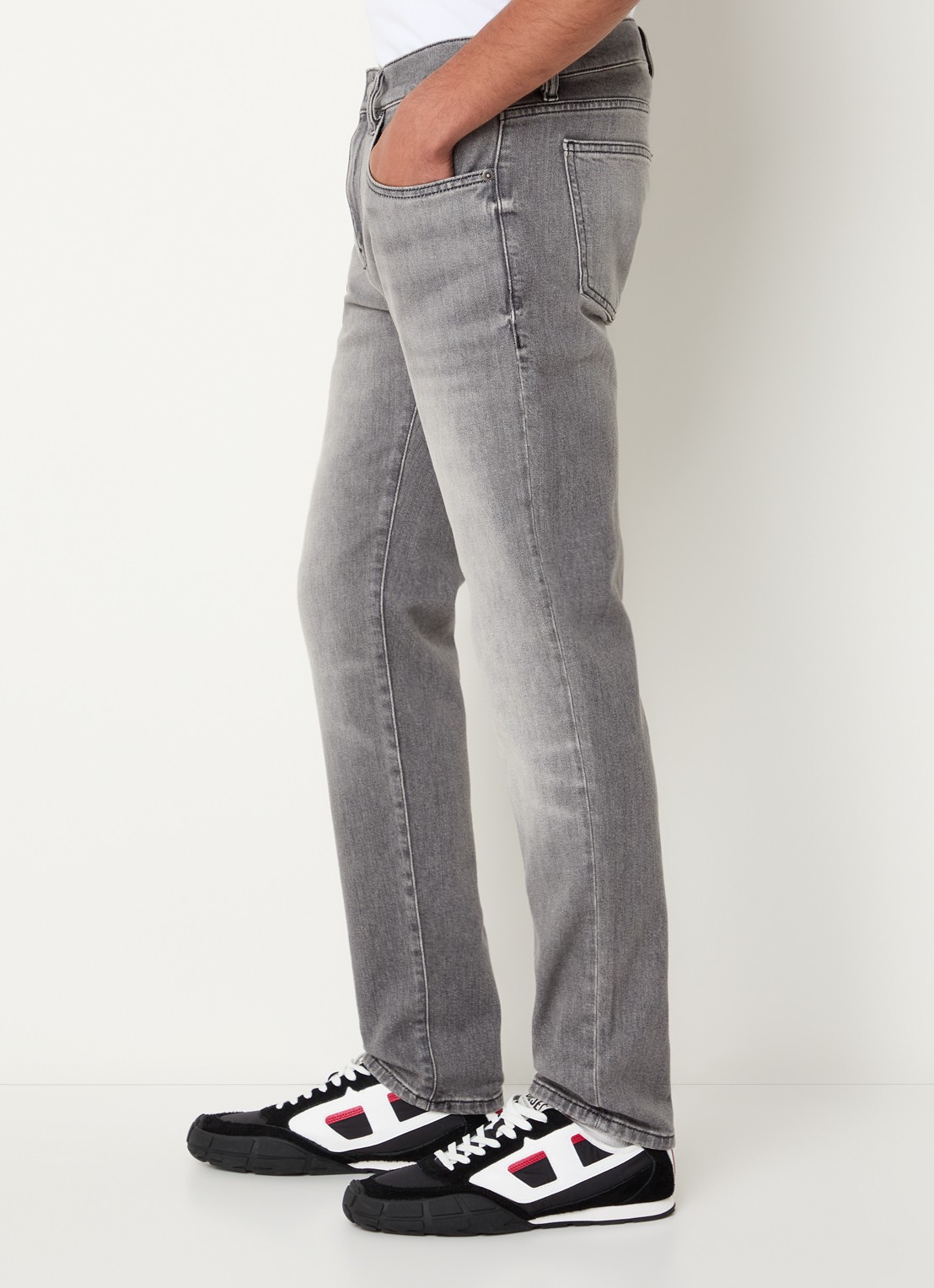 Diesel 2019 D-strukt slim fit jeans met gekleurde wassing - detail 5 antraciet