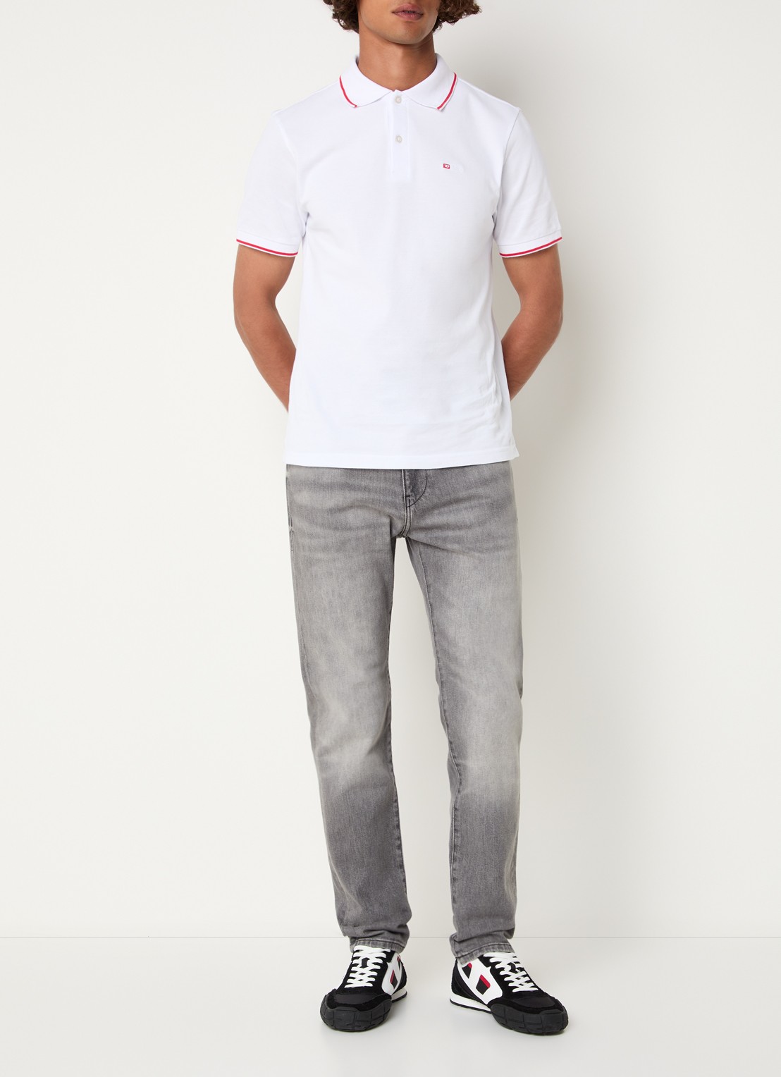 Diesel 2019 D-strukt slim fit jeans met gekleurde wassing - voorkant 2 antraciet
