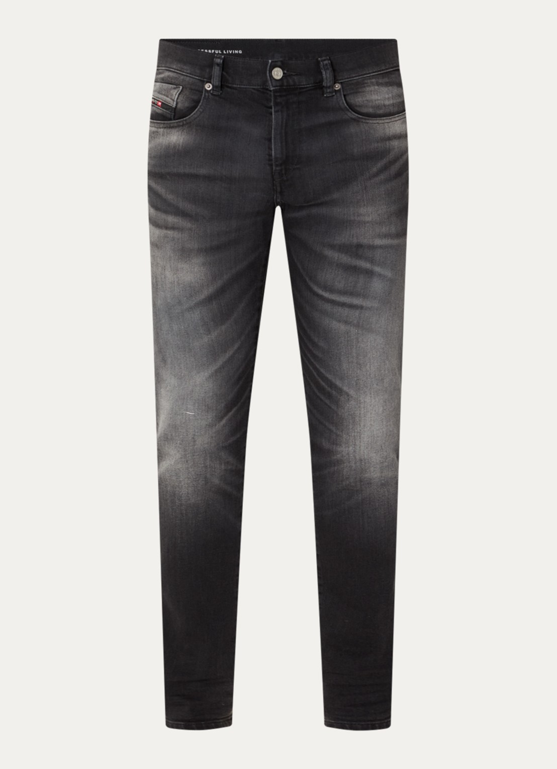 Diesel 2019 D-strukt slim fit jeans met gekleurde wassing - voorkant antraciet