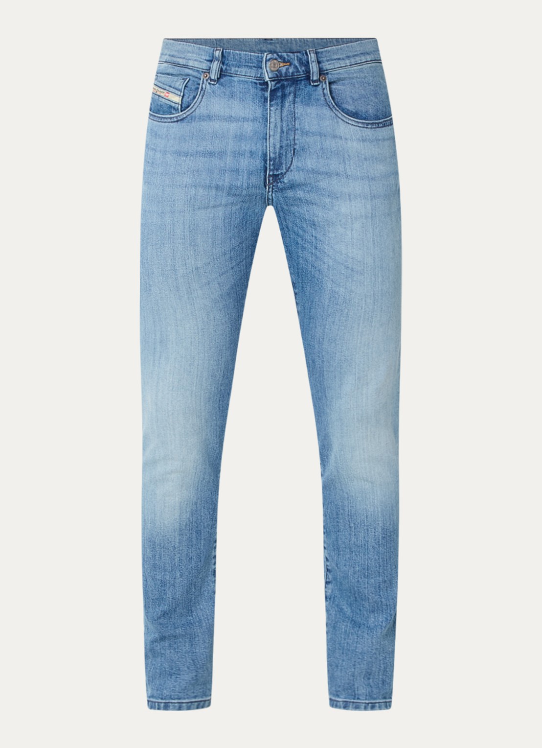 Diesel  2019 D-Strukt slim fit jeans met medium wassing - voorkant indigo
