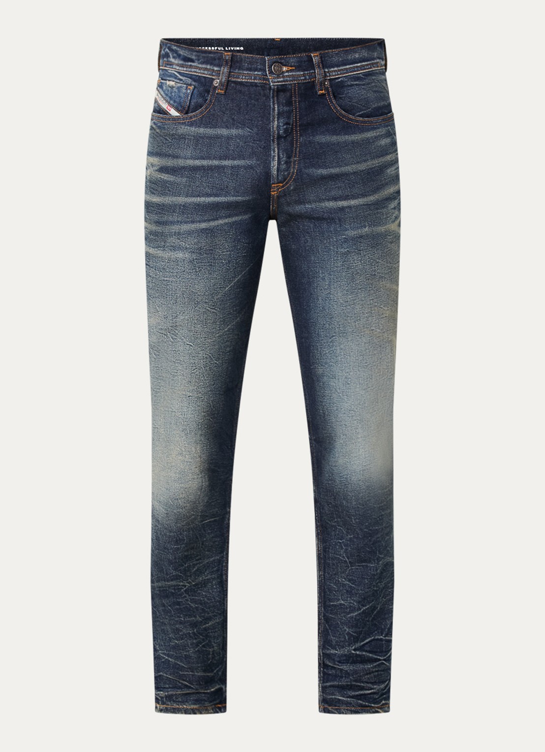 Diesel 2023 D-Finitive slim fit jeans met donkere wassing - voorkant 2 indigo