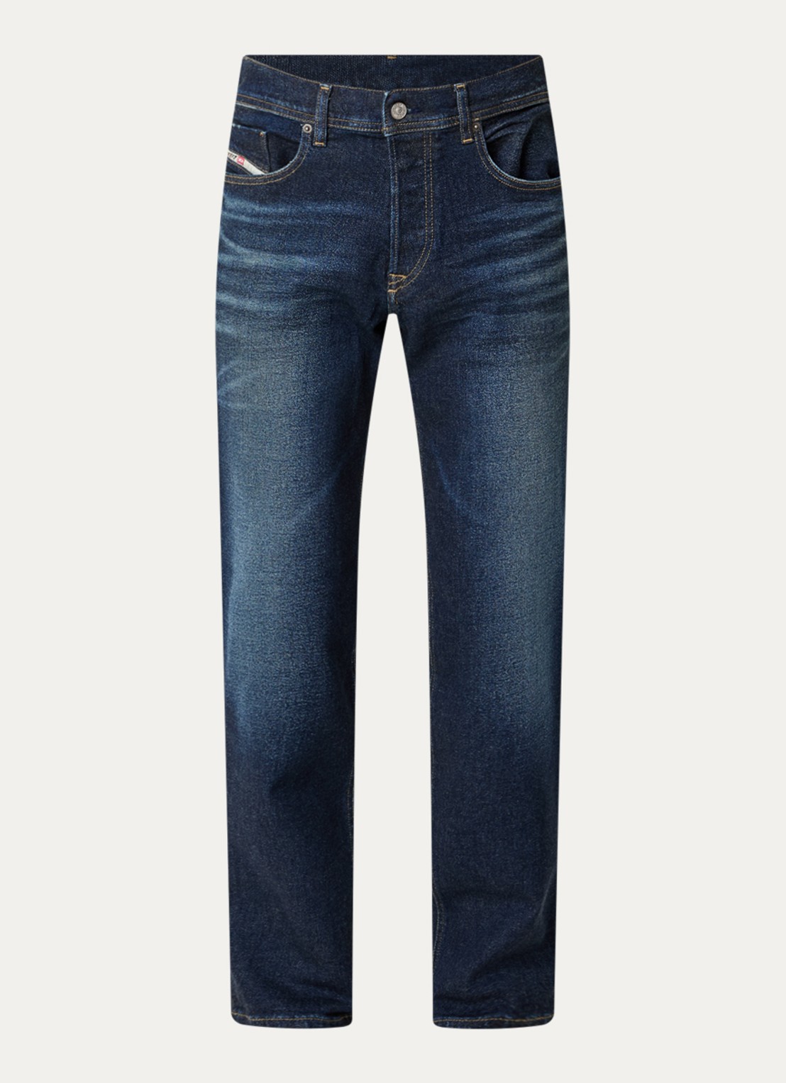 Diesel 2023 D-finitive straight fit jeans met medium wassing - voorkant indigo