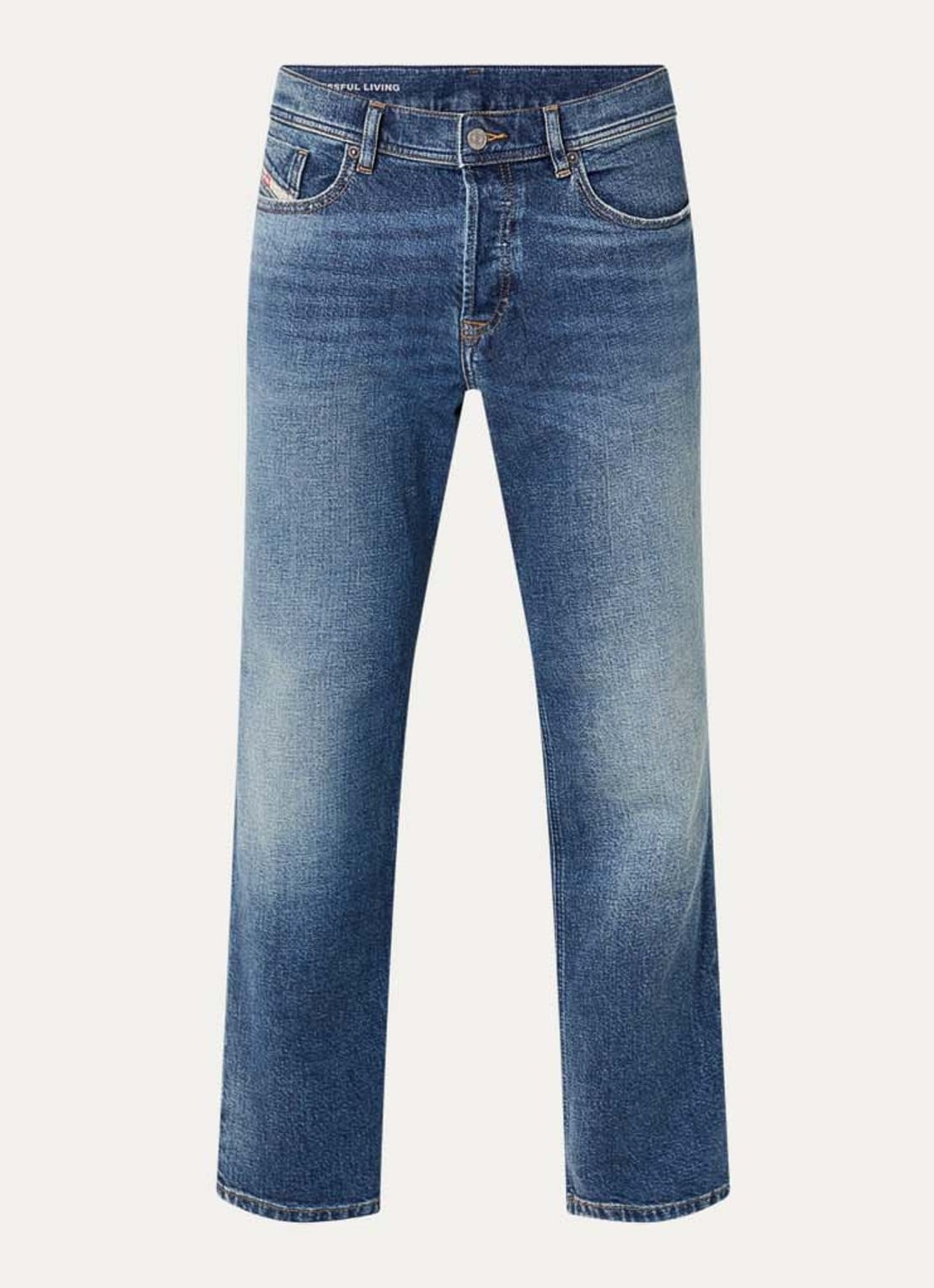 Diesel 2023 D-Finitive straight leg jeans met donkere wassing - voorkant indigo