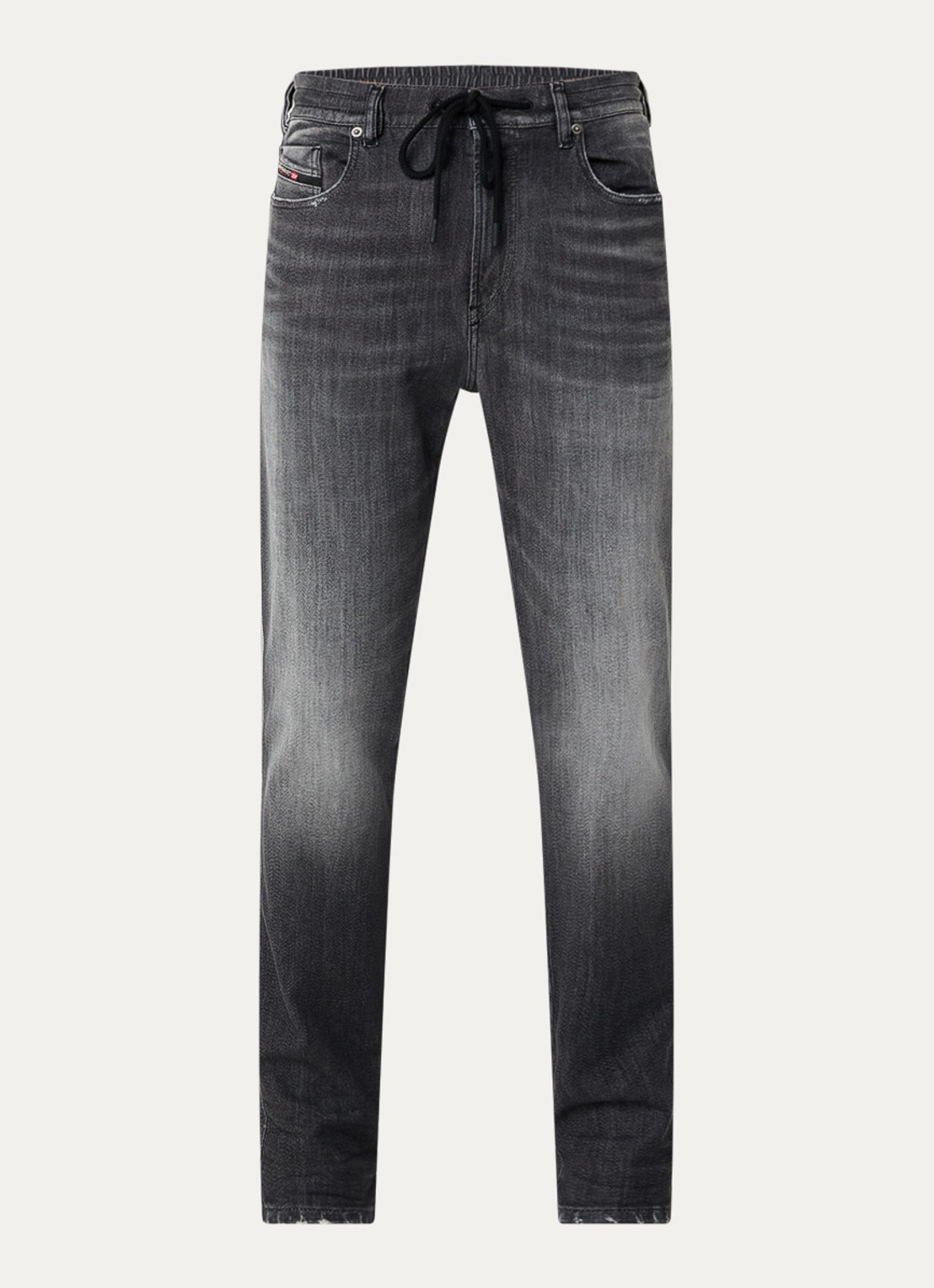 Diesel 2026 D-strukt slim fit jeans met trekkoord - voorkant antraciet
