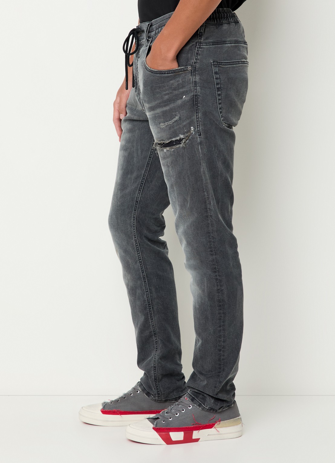 Diesel 2032 D-Krooley straight leg jeans  - detail 4 zwart