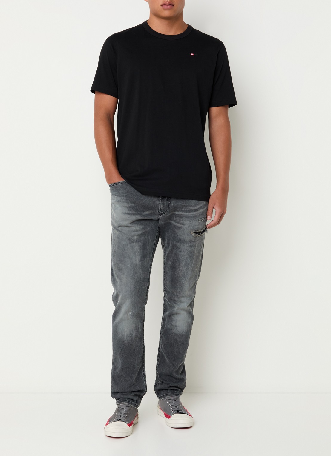 Diesel 2032 D-Krooley straight leg jeans  - voorkant 2 zwart