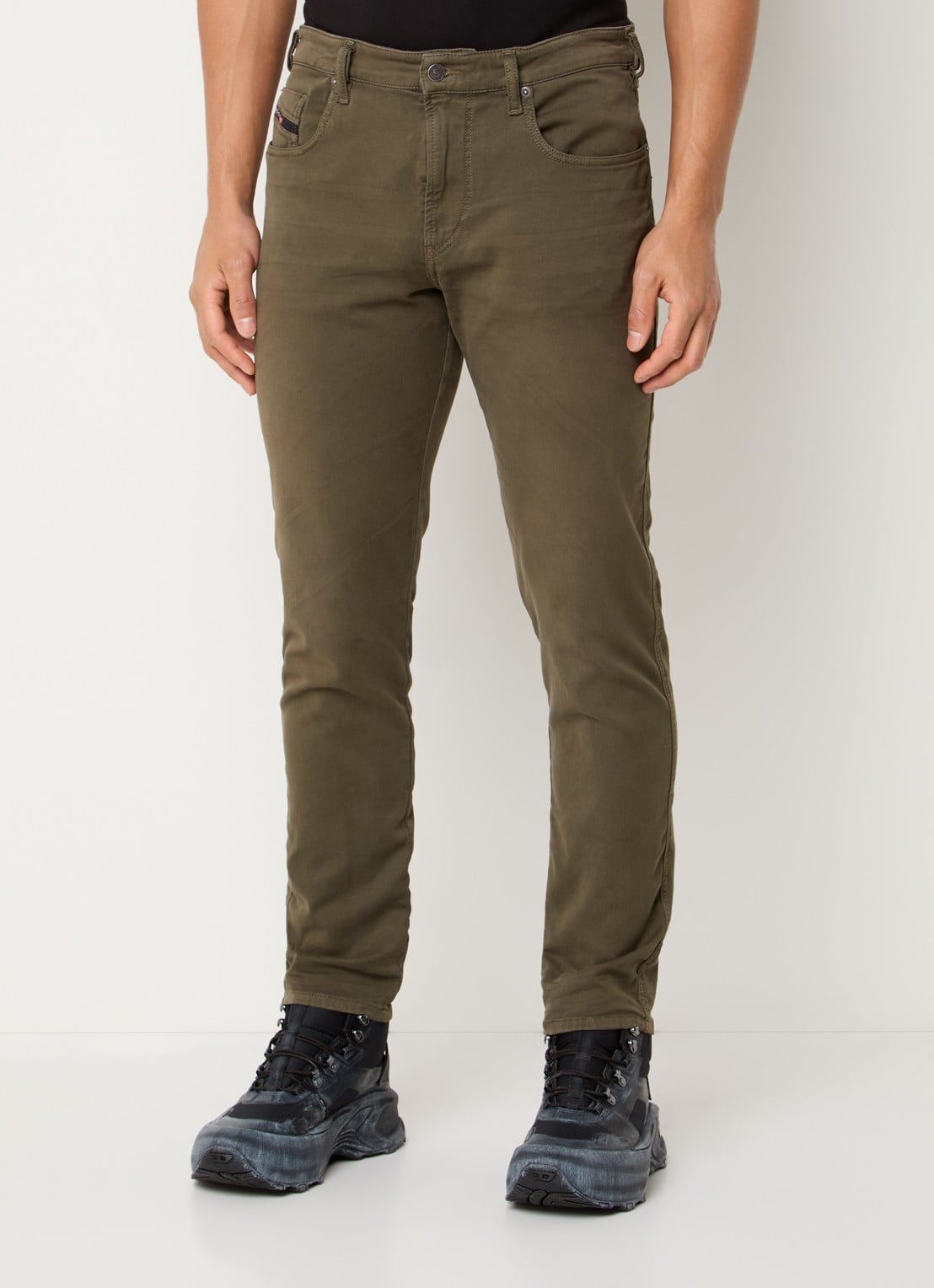 Diesel 2062 D-Strukt slim fit chino met steekzakken - detail 2 mosgroen