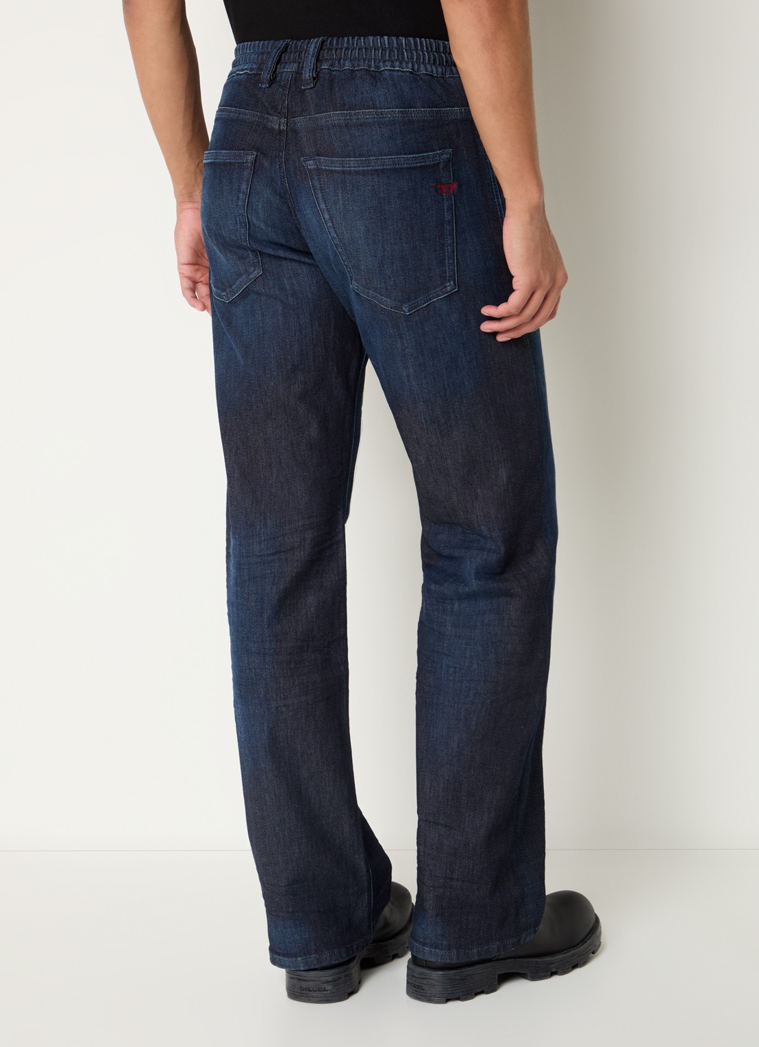 Diesel 2080 D-Reel loose fit joggingbroek van denim met trekkoord - achterkant indigo