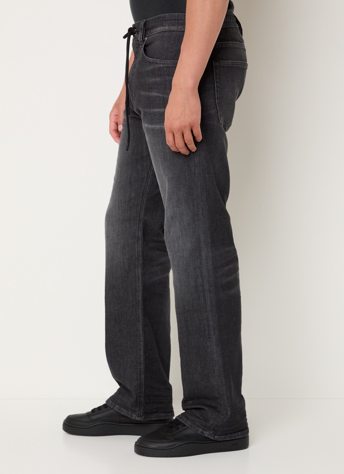 Diesel 2080 D-Reel straight leg jeans met gekleurde wassing en trekkoord - detail 5 antraciet