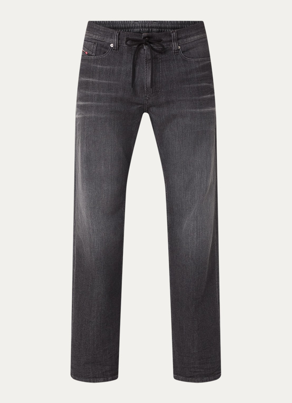 Diesel 2080 D-Reel straight leg jeans met gekleurde wassing en trekkoord - voorkant 2 antraciet