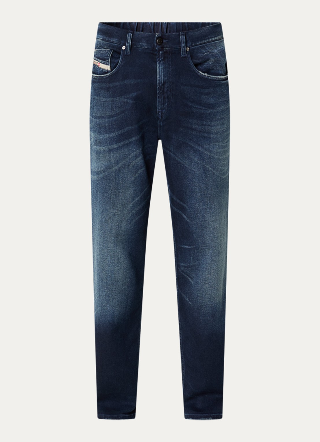Diesel 2090 D-Veekley Joggjeans® straight fit jeans met donkere wassing - voorkant 4 grijsmele