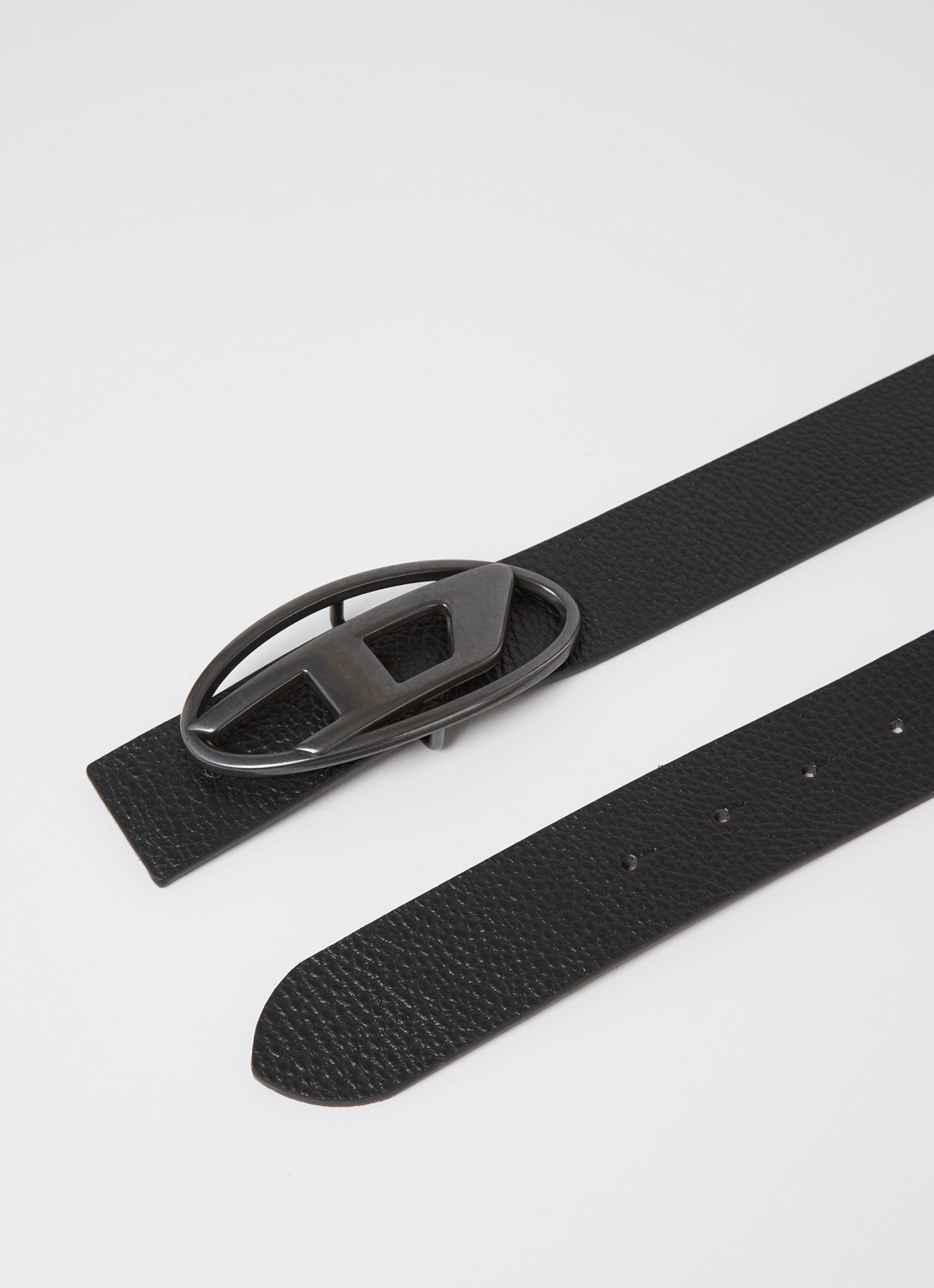Diesel B-1DR reversible riem van leer - detail 2 zwart