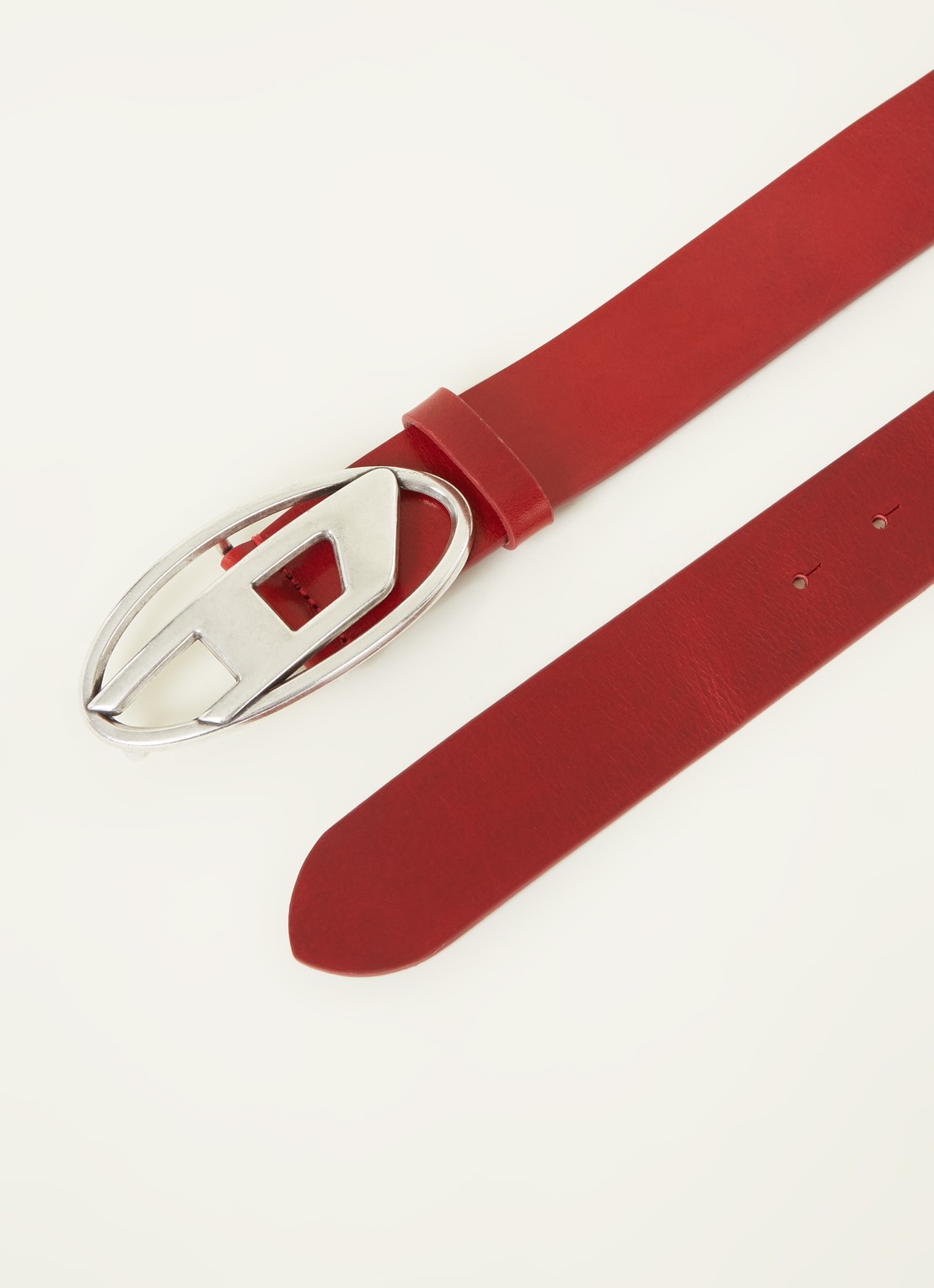 Diesel B-1DR riem van leer - detail 2 donkerrood