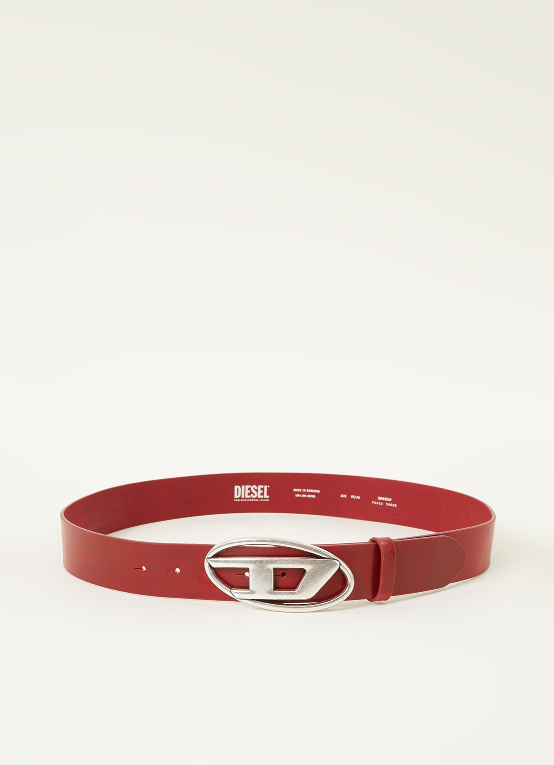 Diesel B-1DR riem van leer - voorkant donkerrood
