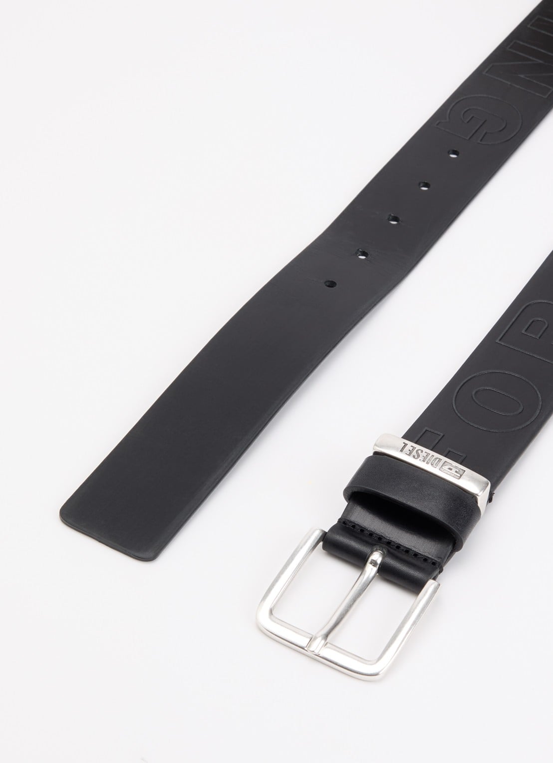 Diesel B-Fsl-Outline riem met logo  - detail zwart