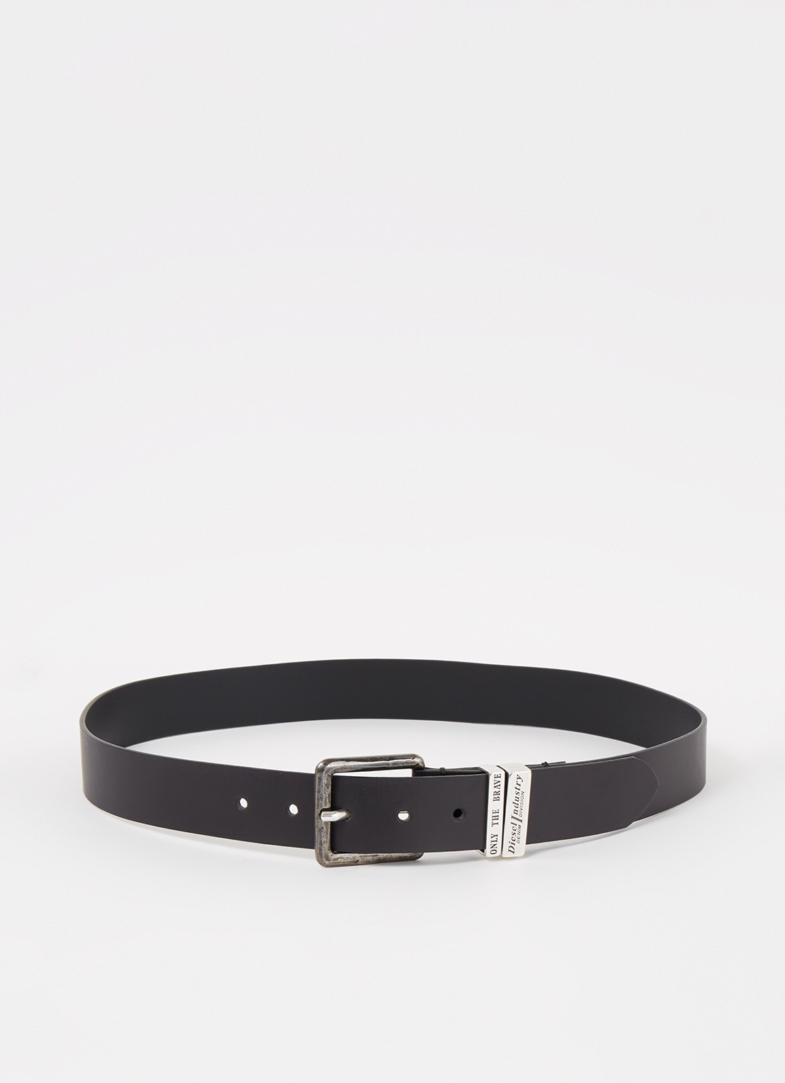 Diesel B-Guarantee-A riem van leer - voorkant 2 zwart