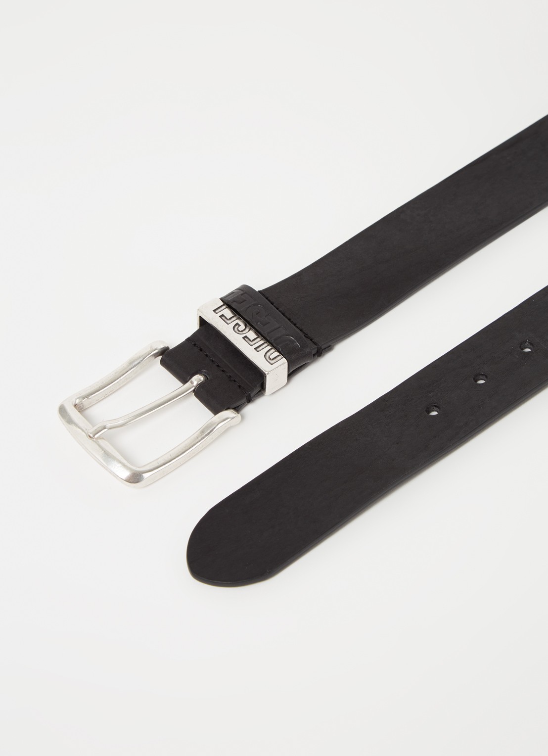 Diesel B-Visible riem van leer - detail 2 zwart
