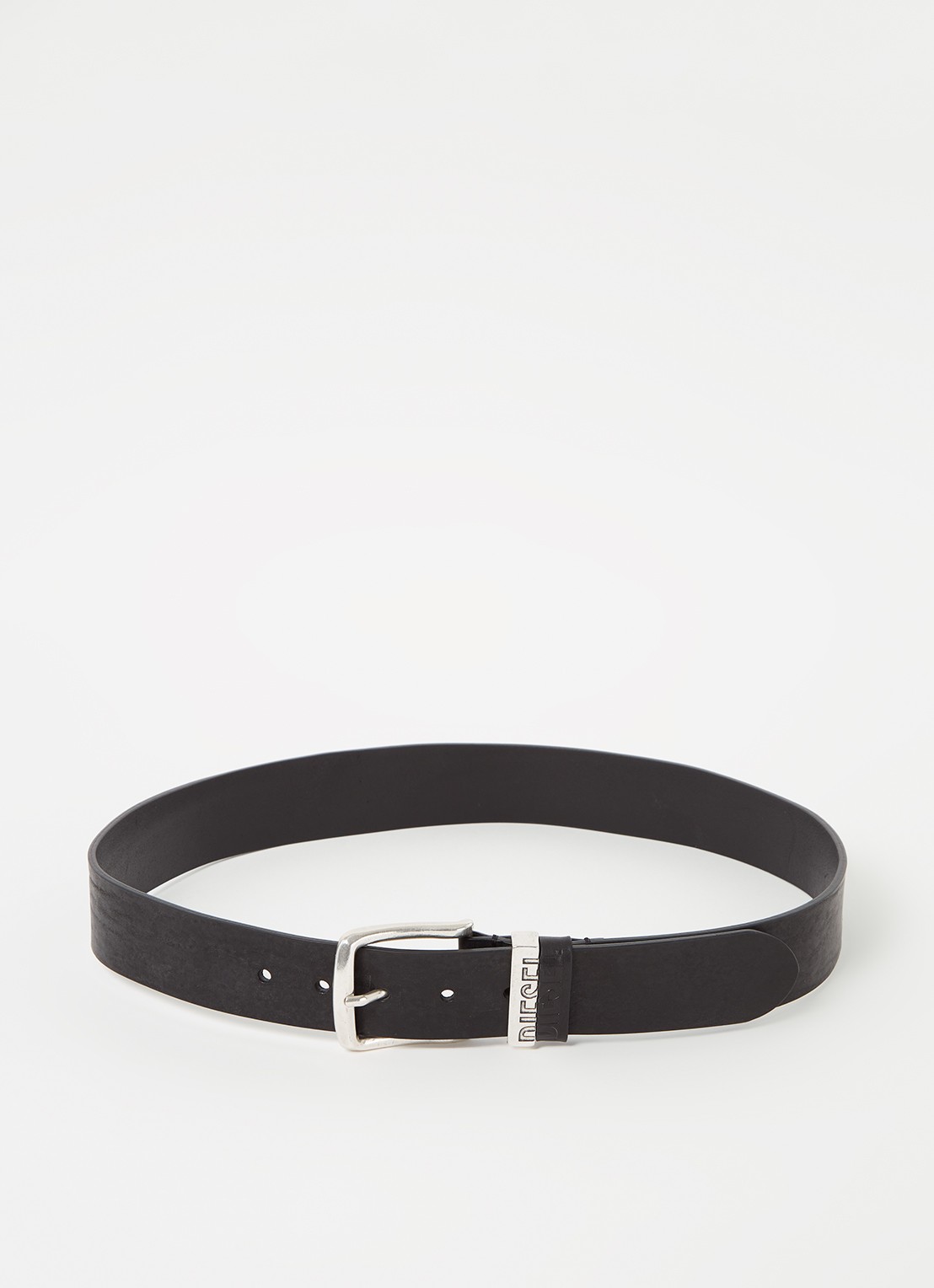 Diesel B-Visible riem van leer - voorkant zwart