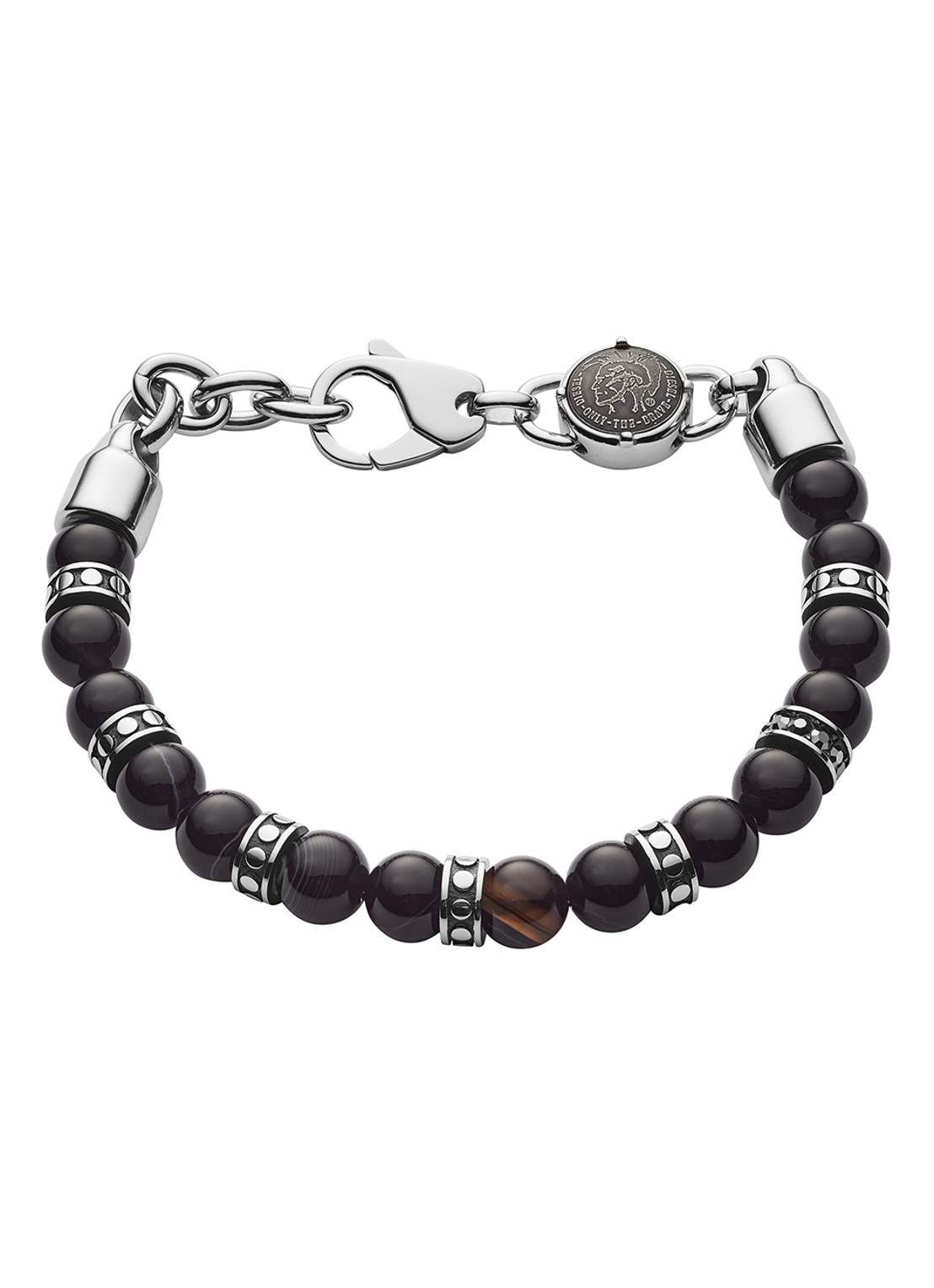 Diesel Beads armband met edelsteen DX1163040 - voorkant zilver