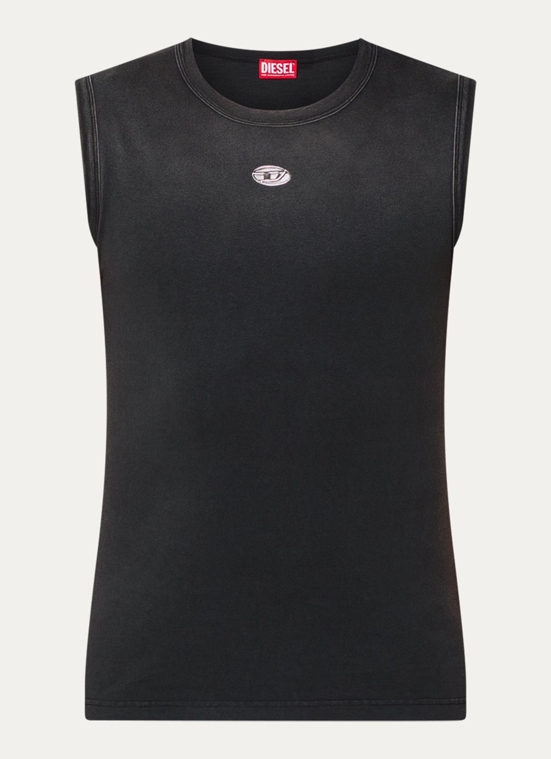 Diesel Brico tanktop met logo - voorkant antraciet